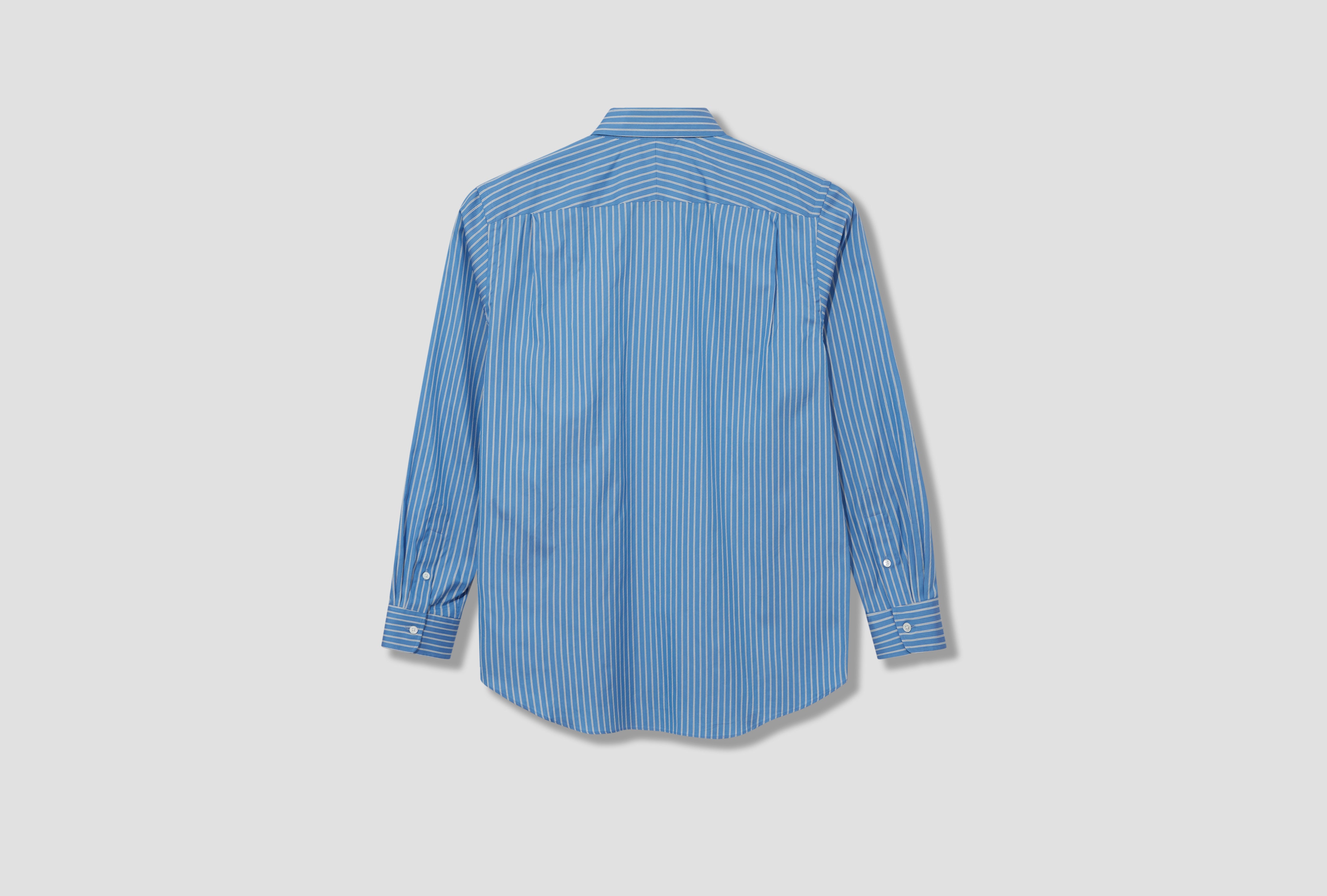 COTTON SILK STRIPE SHIRT A25AS01CS Blue