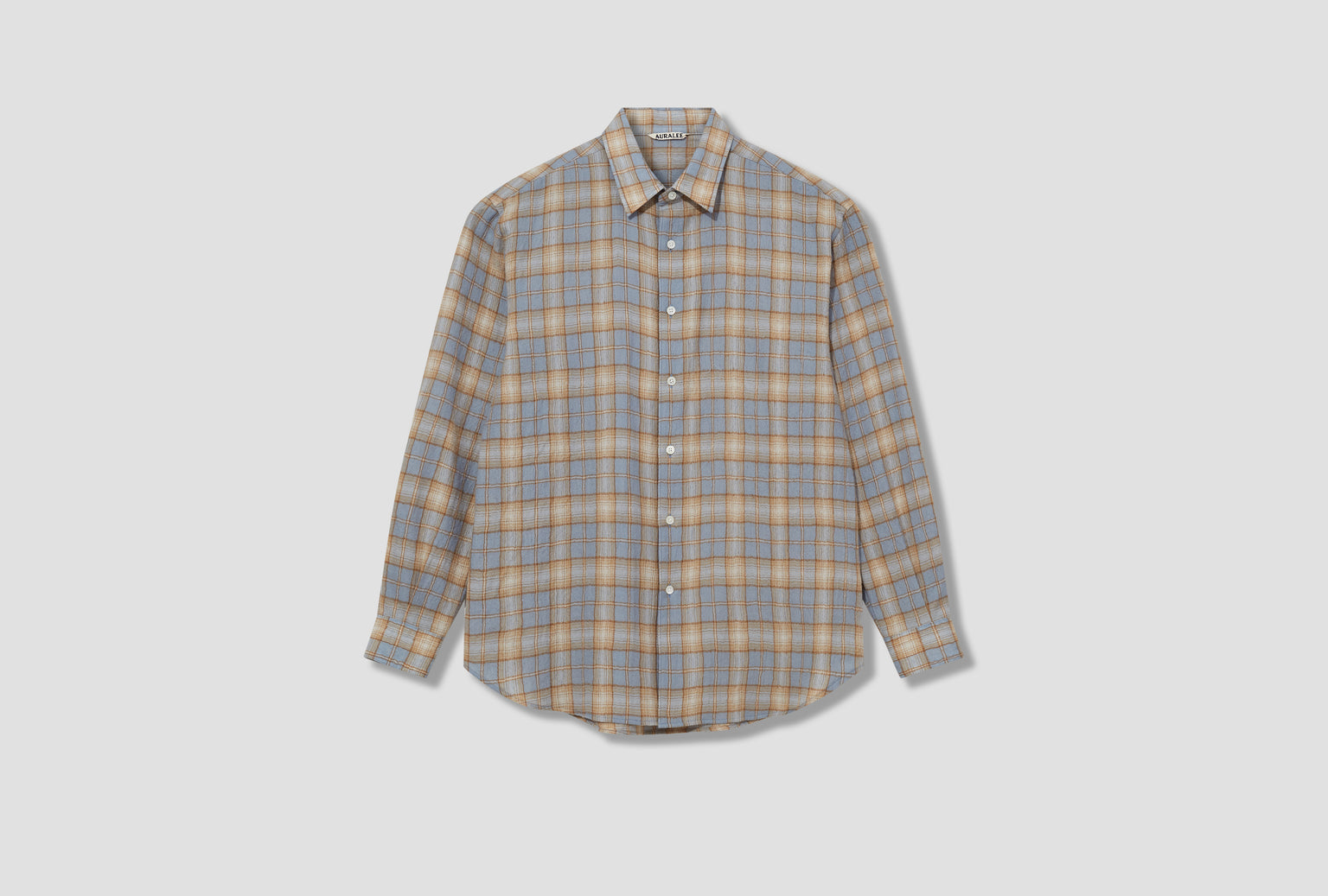 AIRY WOOL CHECK SHIRT A25AS01WN Light blue