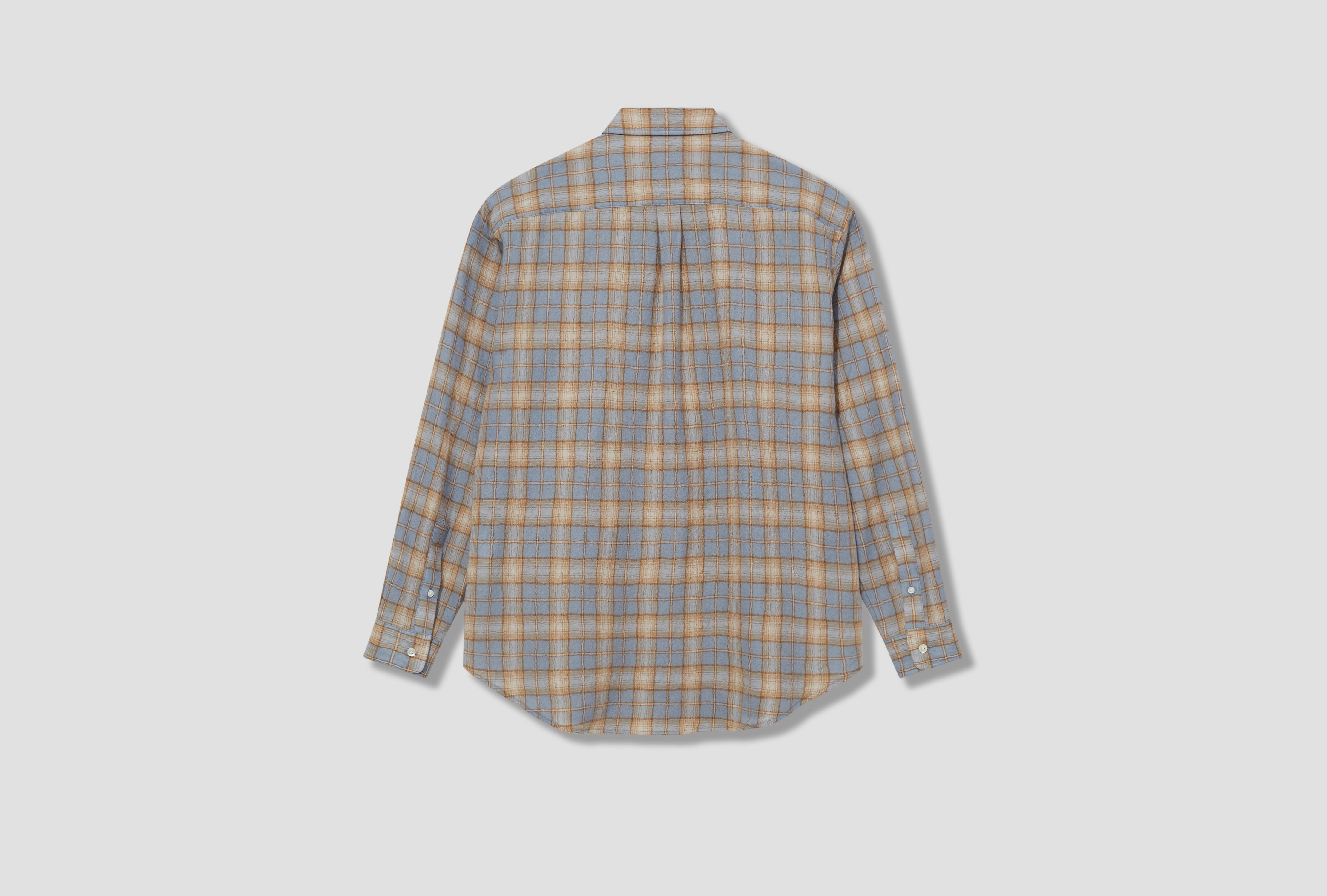 AIRY WOOL CHECK SHIRT A25AS01WN Light blue