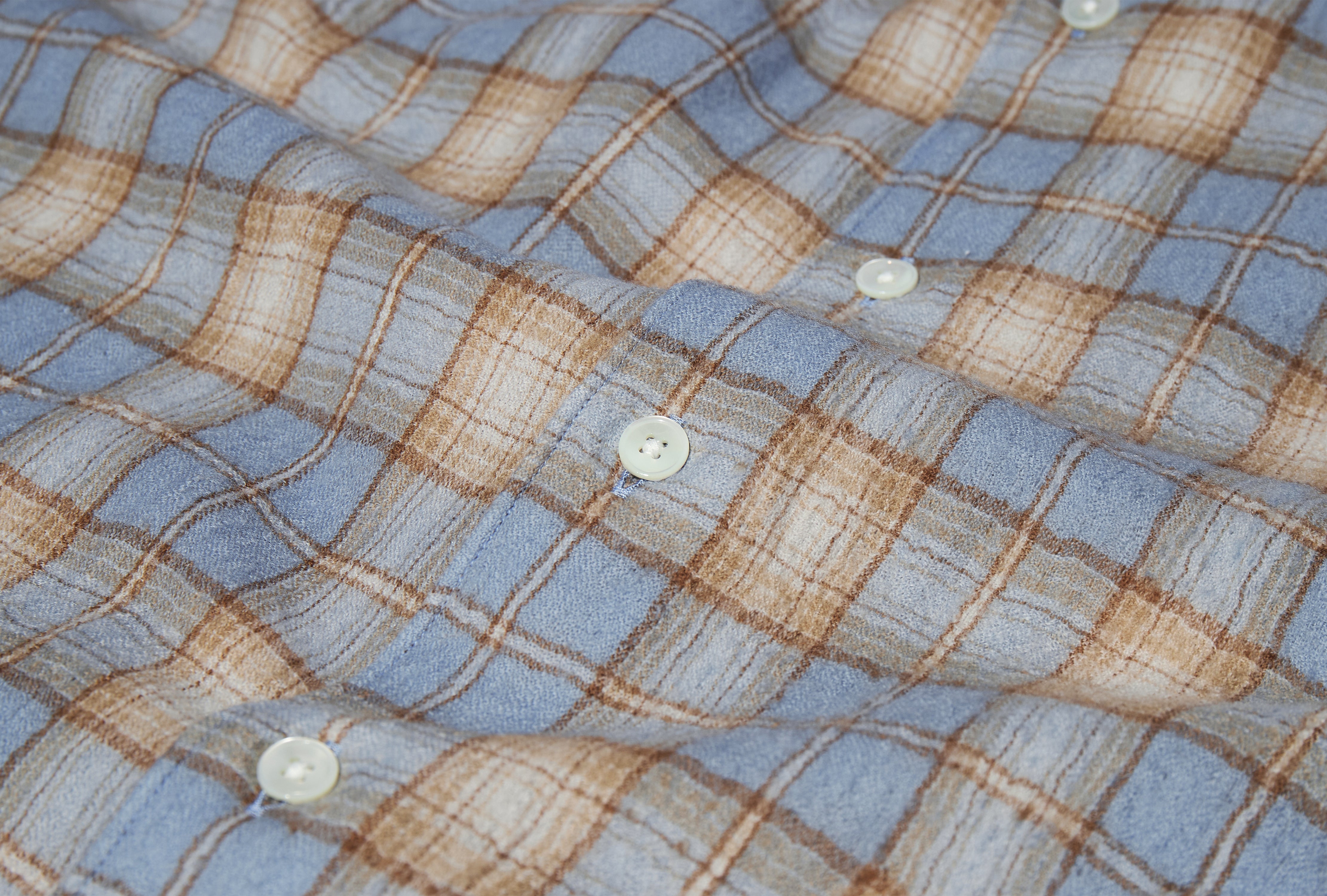 AIRY WOOL CHECK SHIRT A25AS01WN Light blue