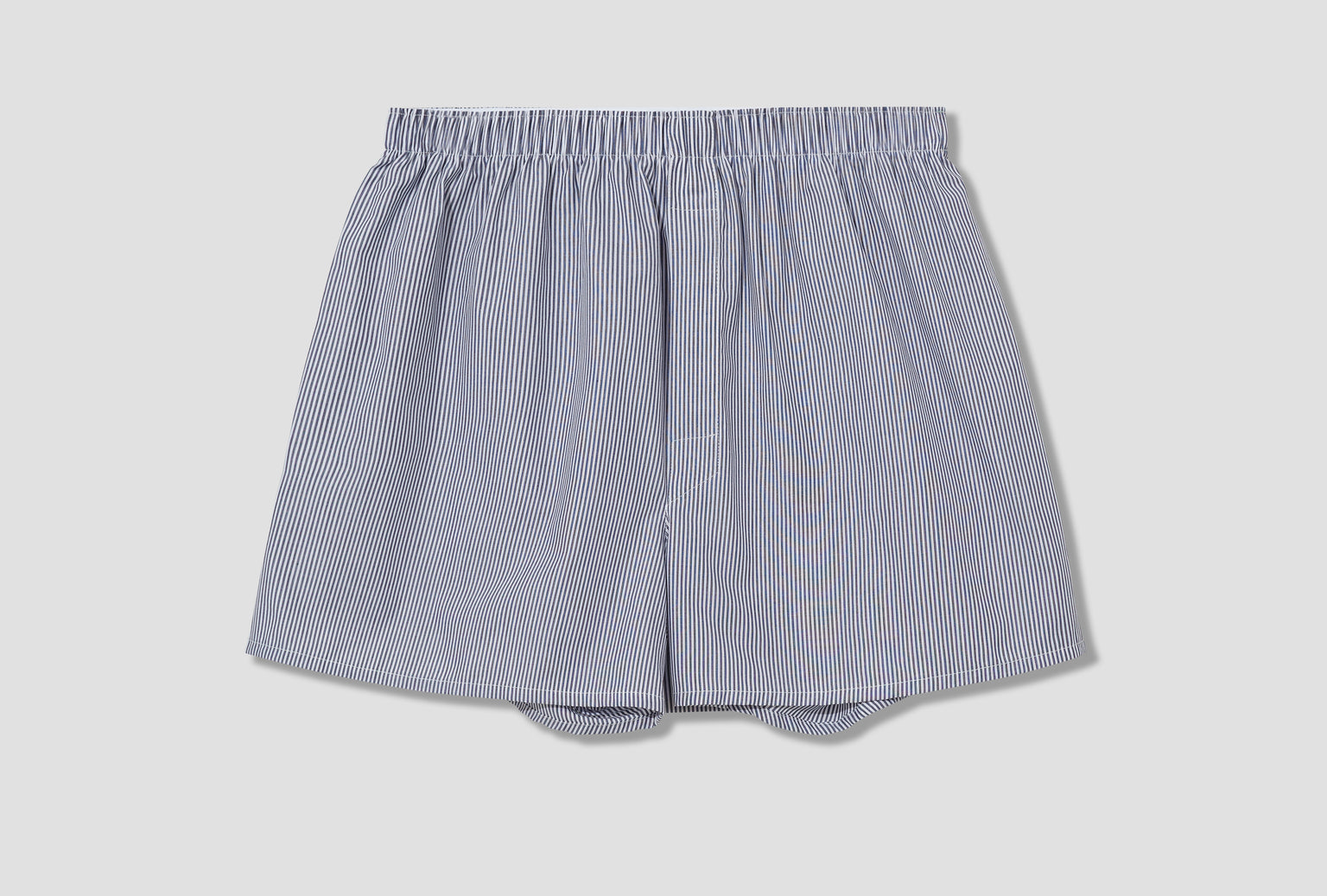 CLASSIC BOXER SHORT - WHITE / NAVY / LIGHT BLUE PINSTRIPE MBOX4700