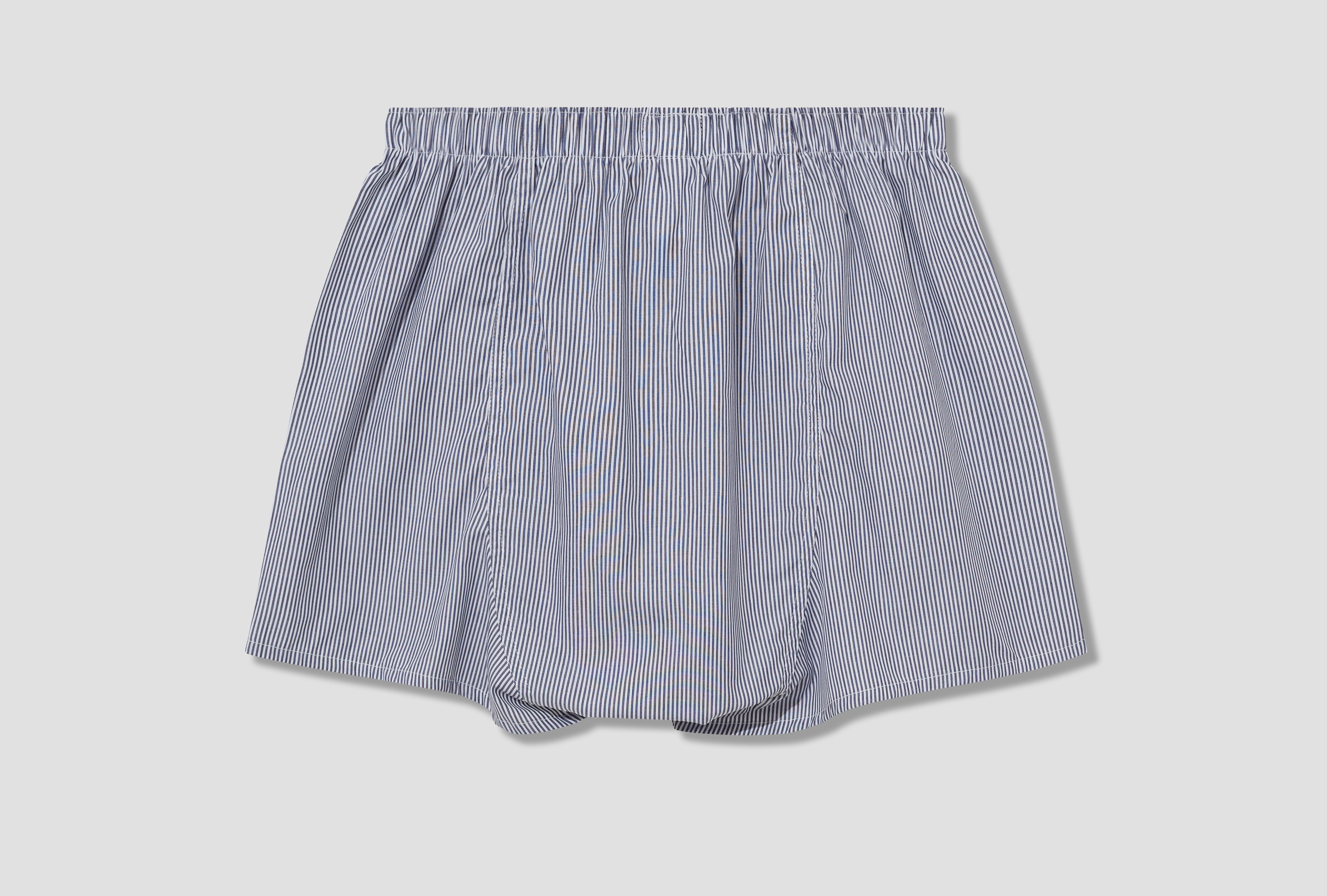 CLASSIC BOXER SHORT - WHITE / NAVY / LIGHT BLUE PINSTRIPE MBOX4700