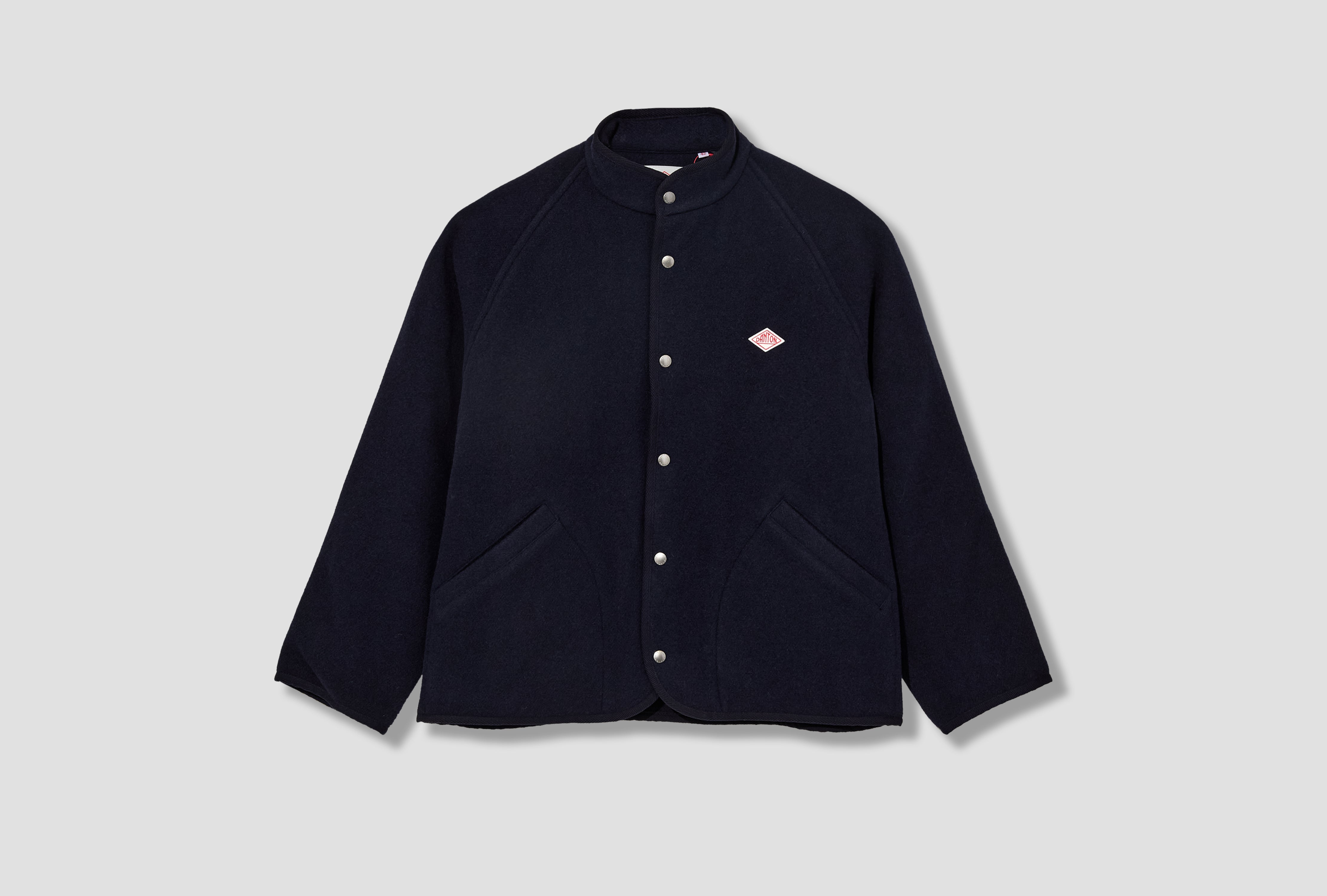 STAND COLLAR JACKET - WOOL LIGHT PILE #DT-A0715 WLP Navy