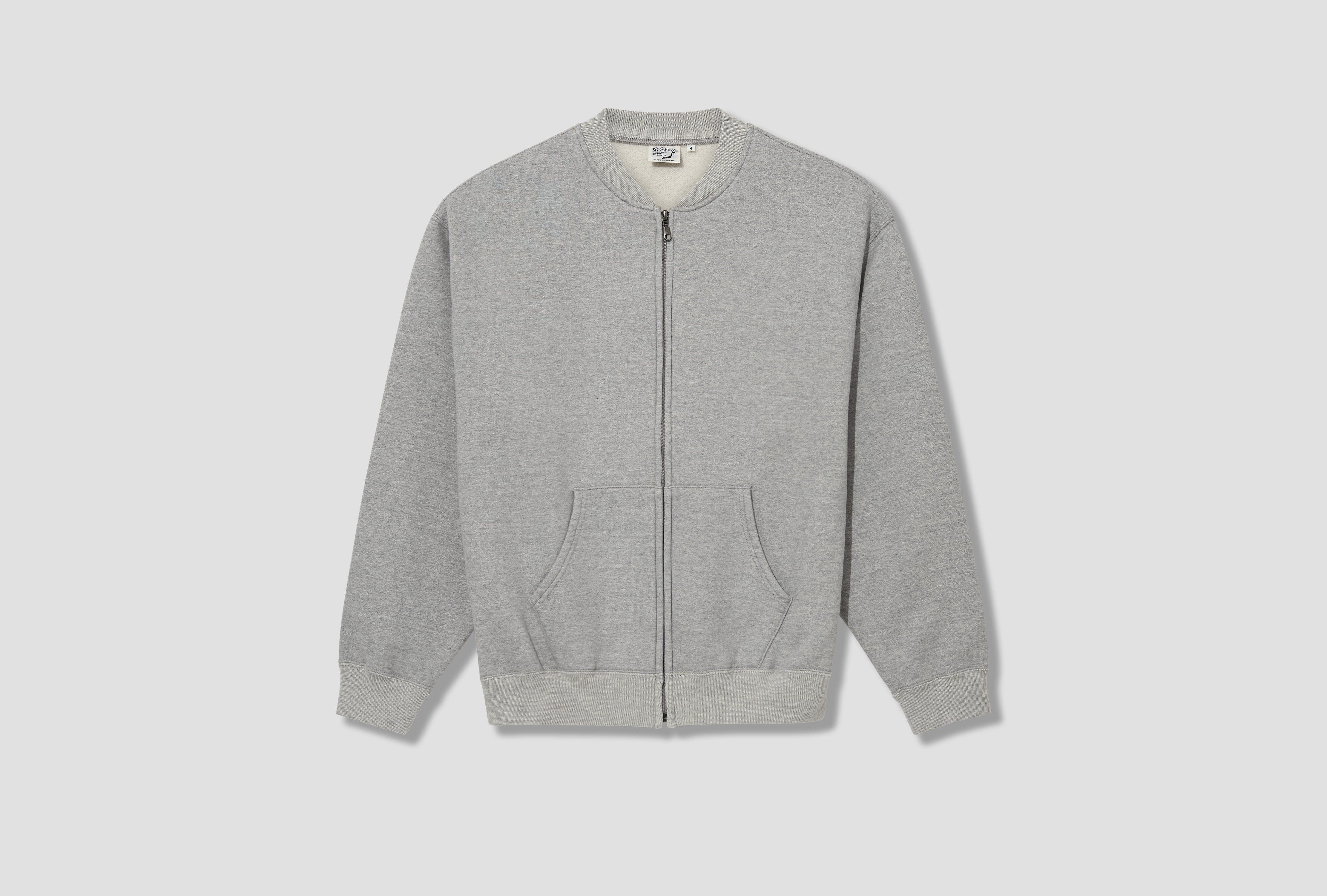 FRONT ZIP DENSELY KNIT SWEAT SHIRT 01-0042-64 Grey