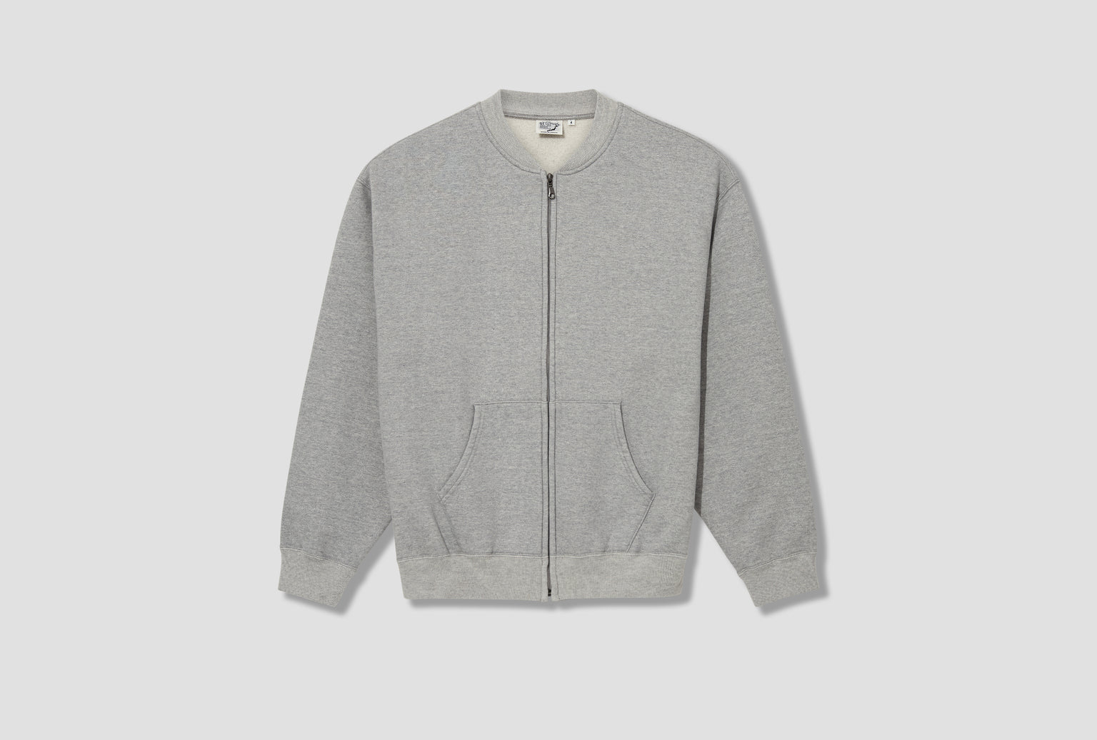 FRONT ZIP DENSELY KNIT SWEAT SHIRT 01-0042-64 Grey