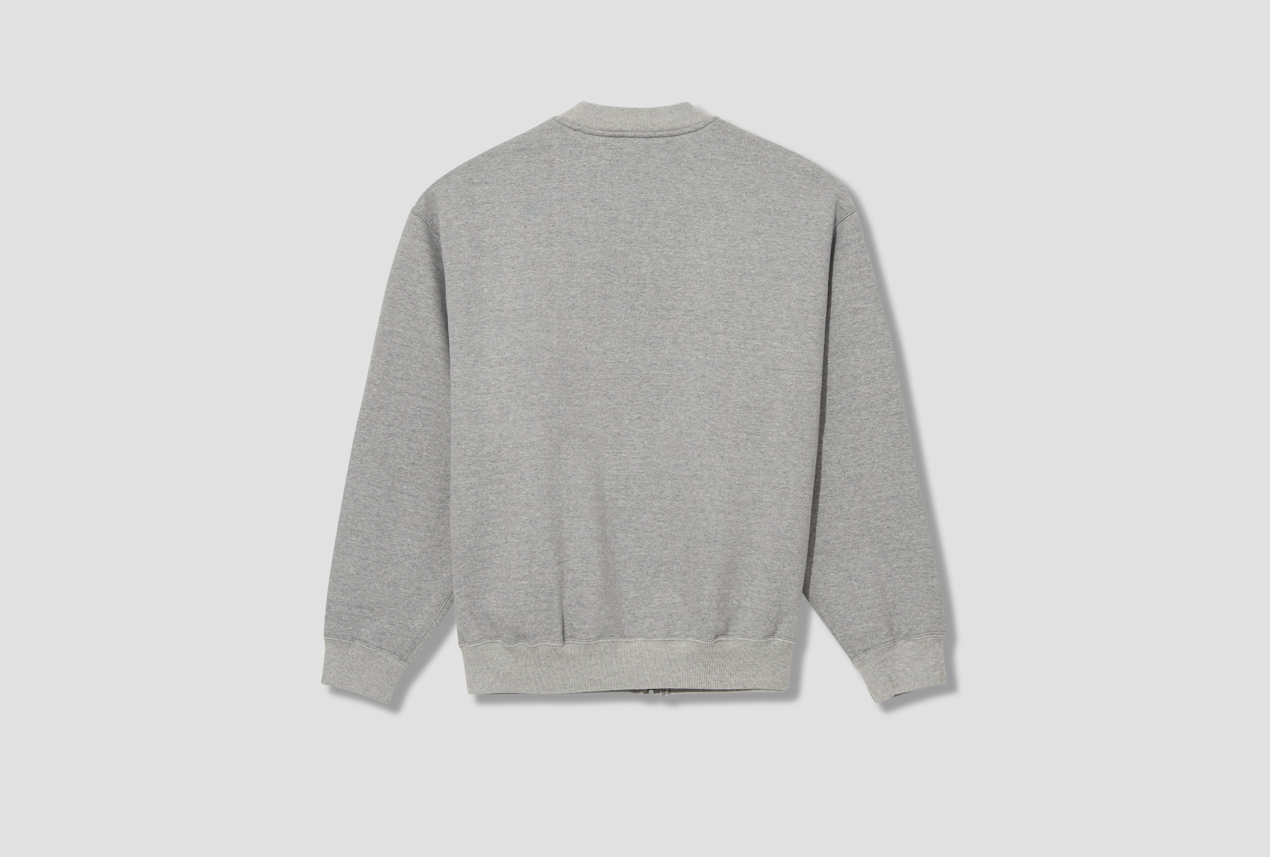 FRONT ZIP DENSELY KNIT SWEAT SHIRT 01-0042-64 Grey
