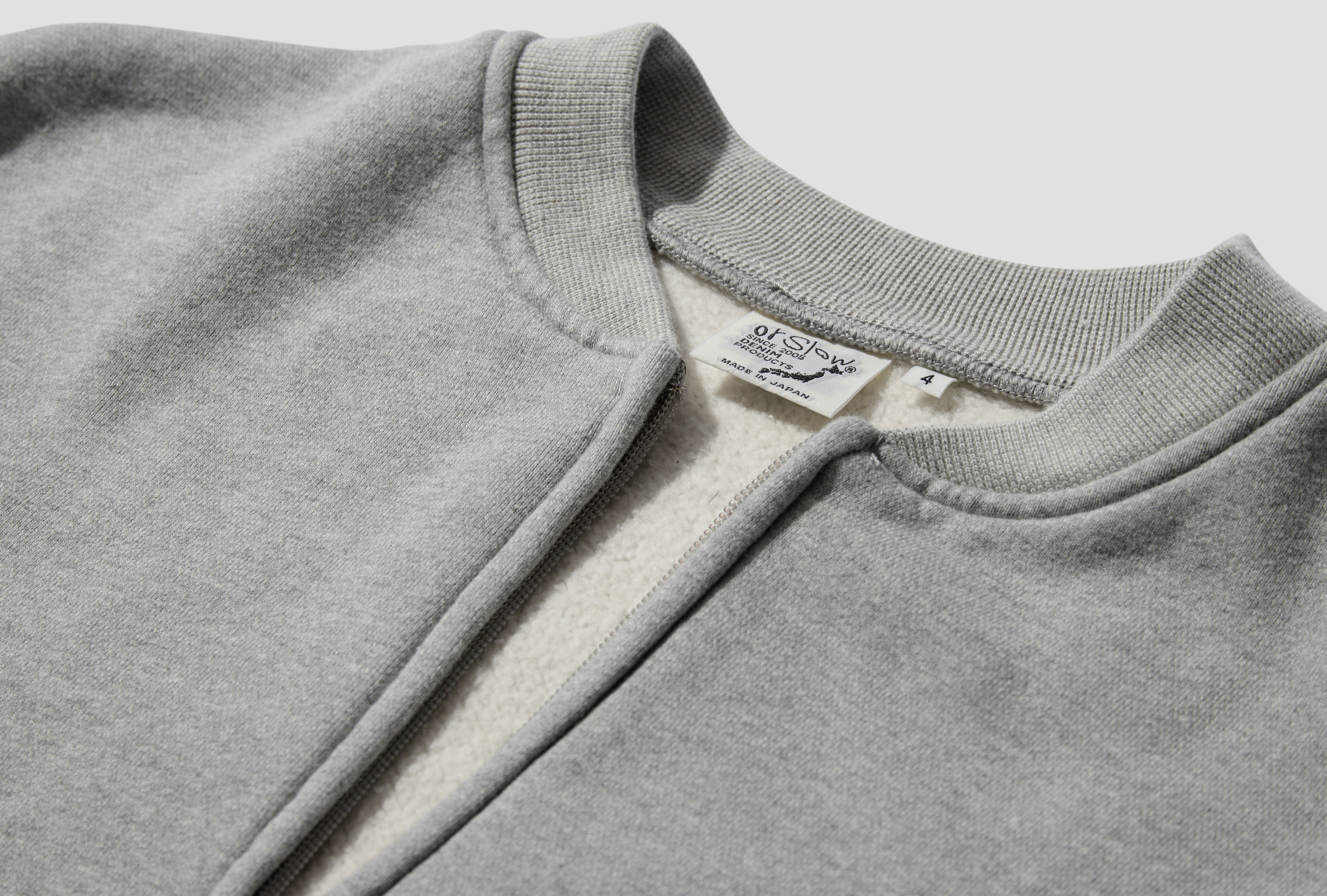 FRONT ZIP DENSELY KNIT SWEAT SHIRT 01-0042-64 Grey