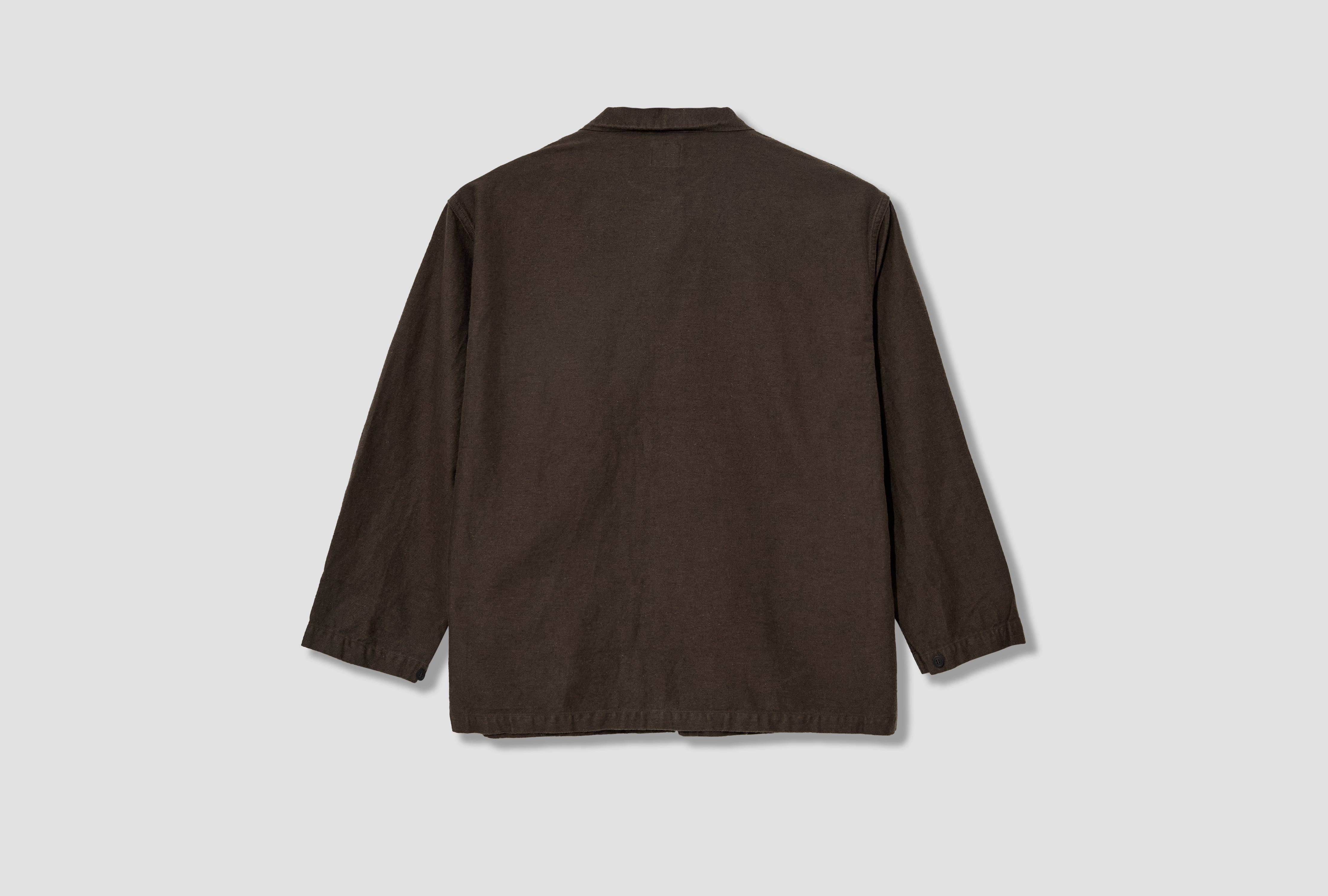 COTTON LINEN MOLESKIN RELAX FIT SIMPLE WORK JACKET - MOLESKIN 01-6061-60 Charcoal