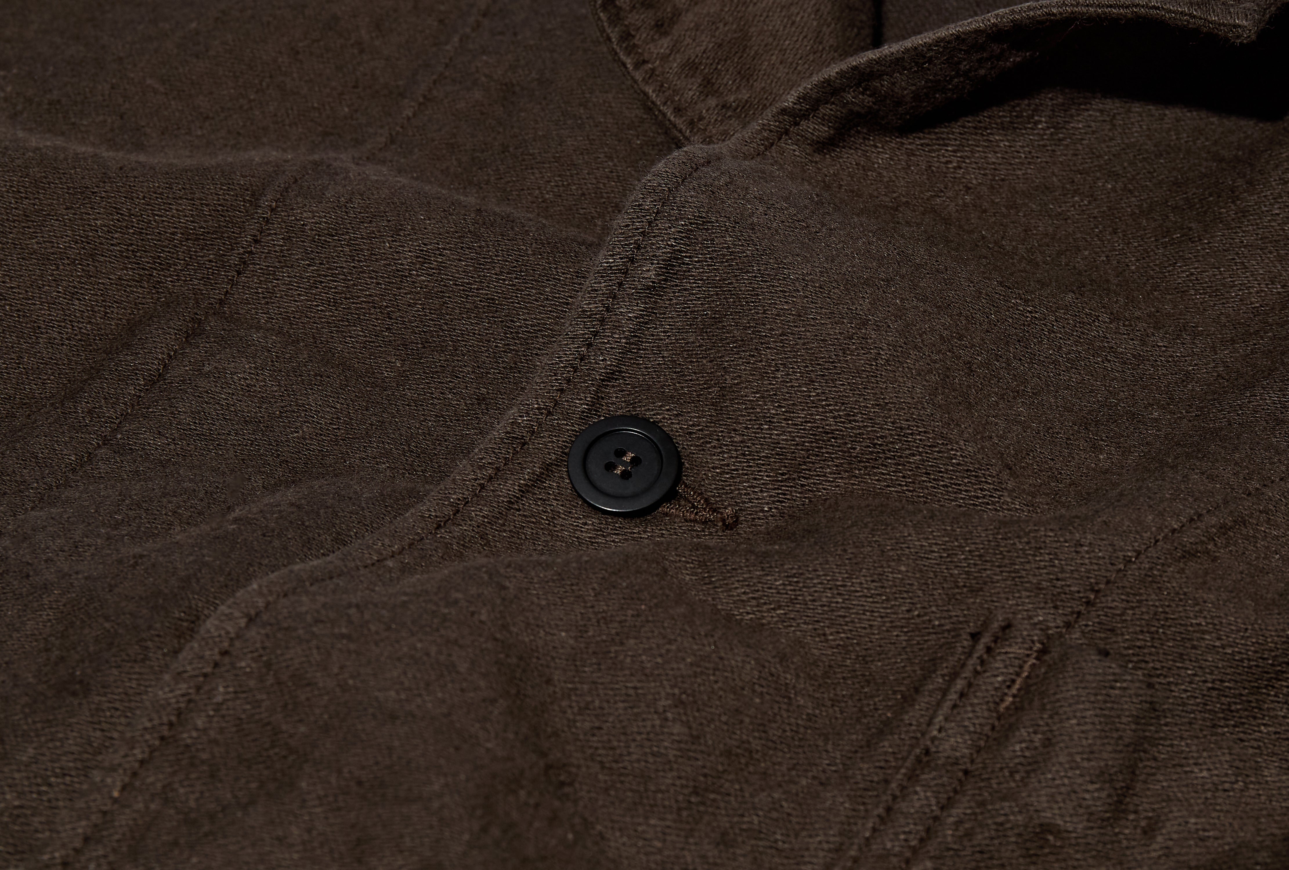 COTTON LINEN MOLESKIN RELAX FIT SIMPLE WORK JACKET - MOLESKIN 01-6061-60 Charcoal