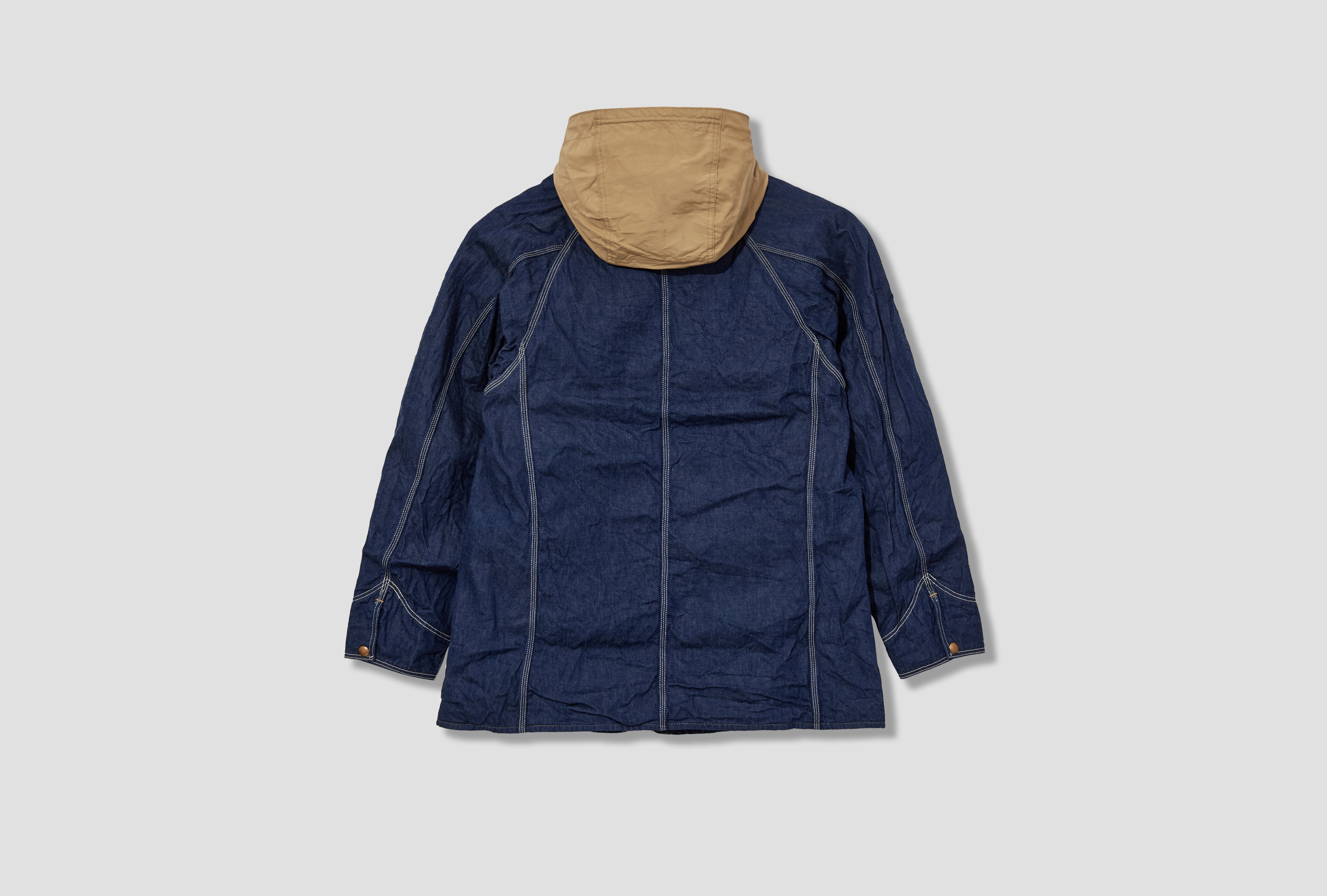 60/40 CLOTH HOODED COVERALL - 9OZ JAPANESE DENIM / ONE WASH 01-6143-81 Blue