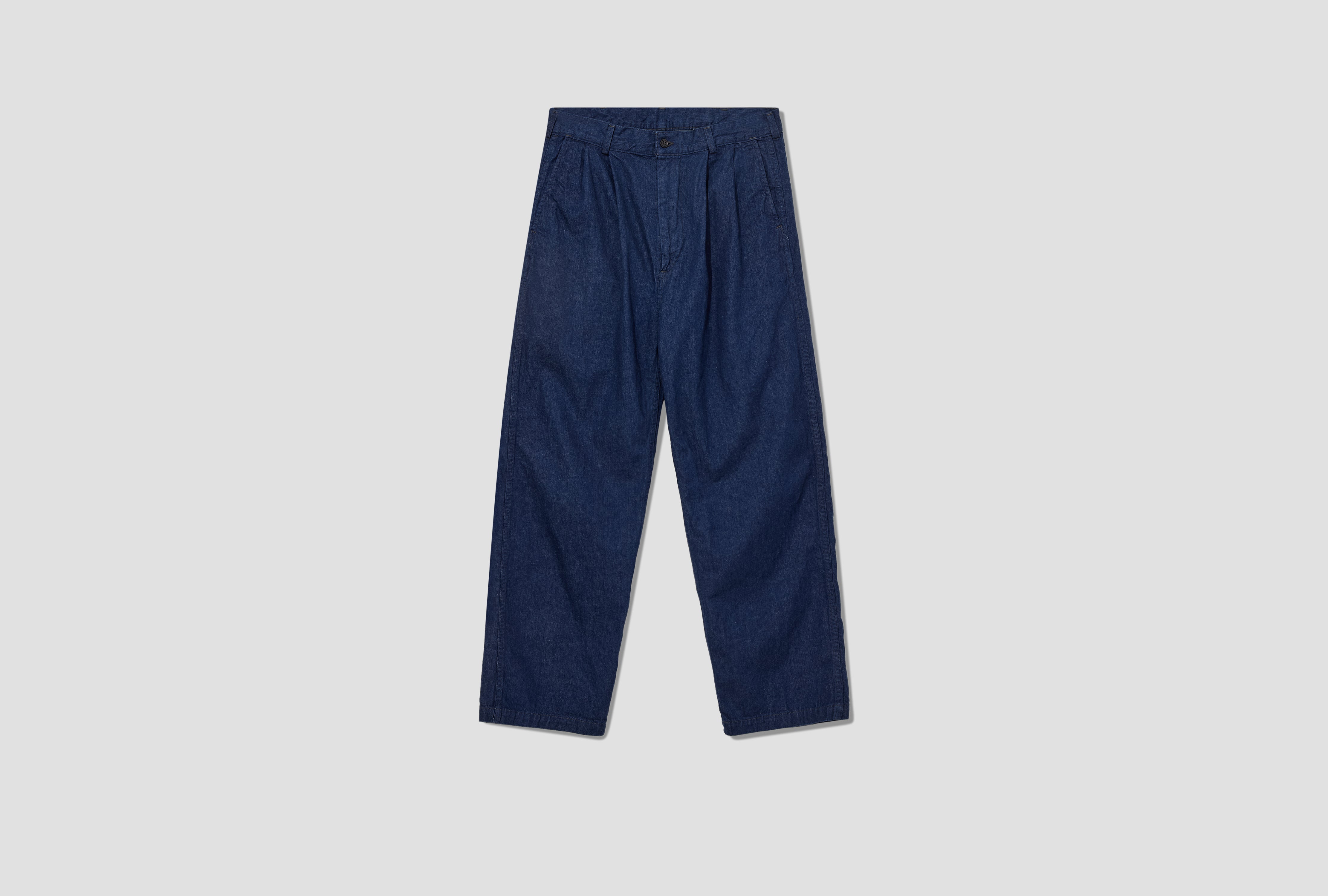 TWO TUCK DENIM WIDE TROUSERS - 8OZ ORIGINAL JAPANESE DENIM / ONE WASH 03-5021-A81 Blue