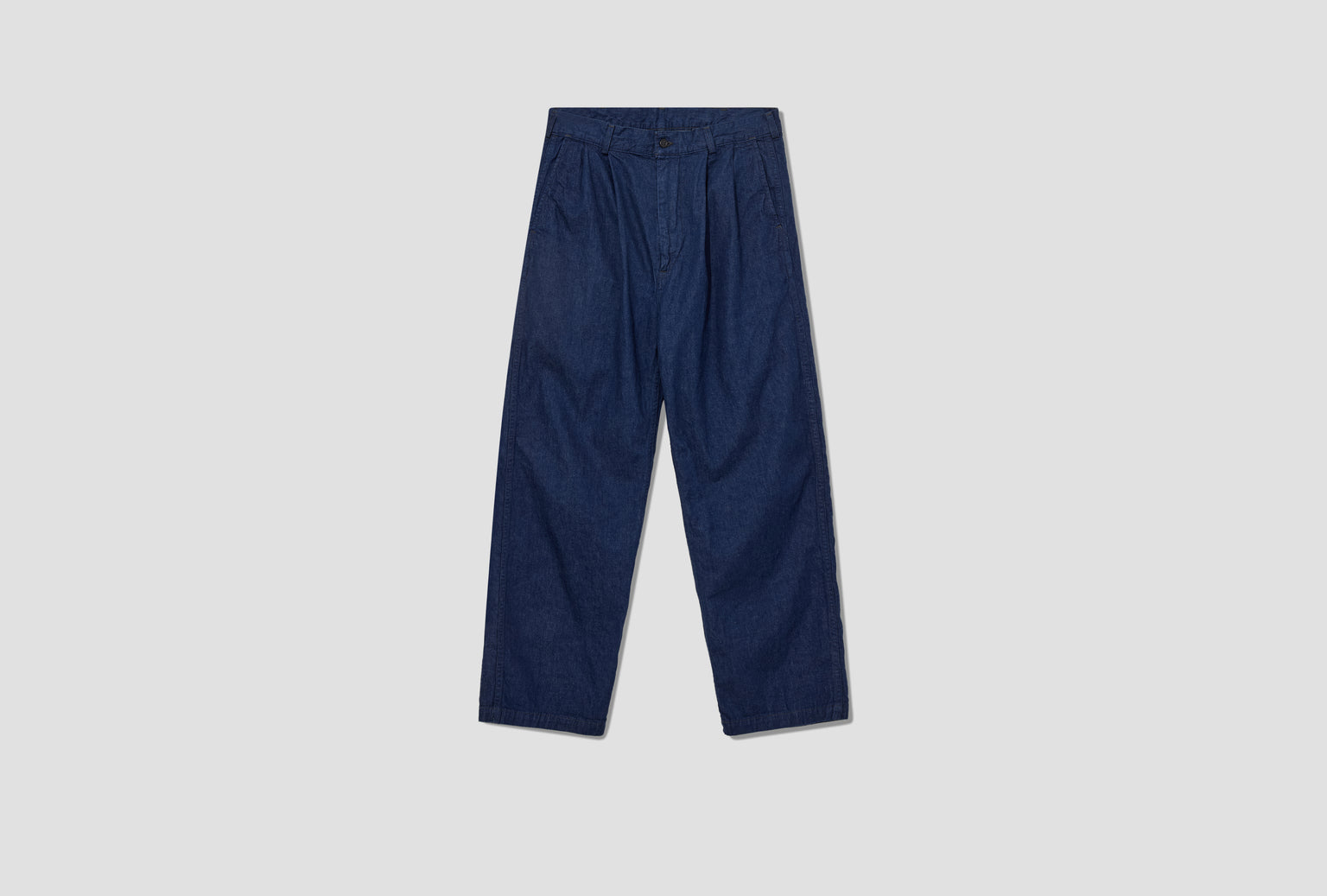 TWO TUCK DENIM WIDE TROUSERS - 8OZ ORIGINAL JAPANESE DENIM / ONE WASH 03-5021-A81 Blue