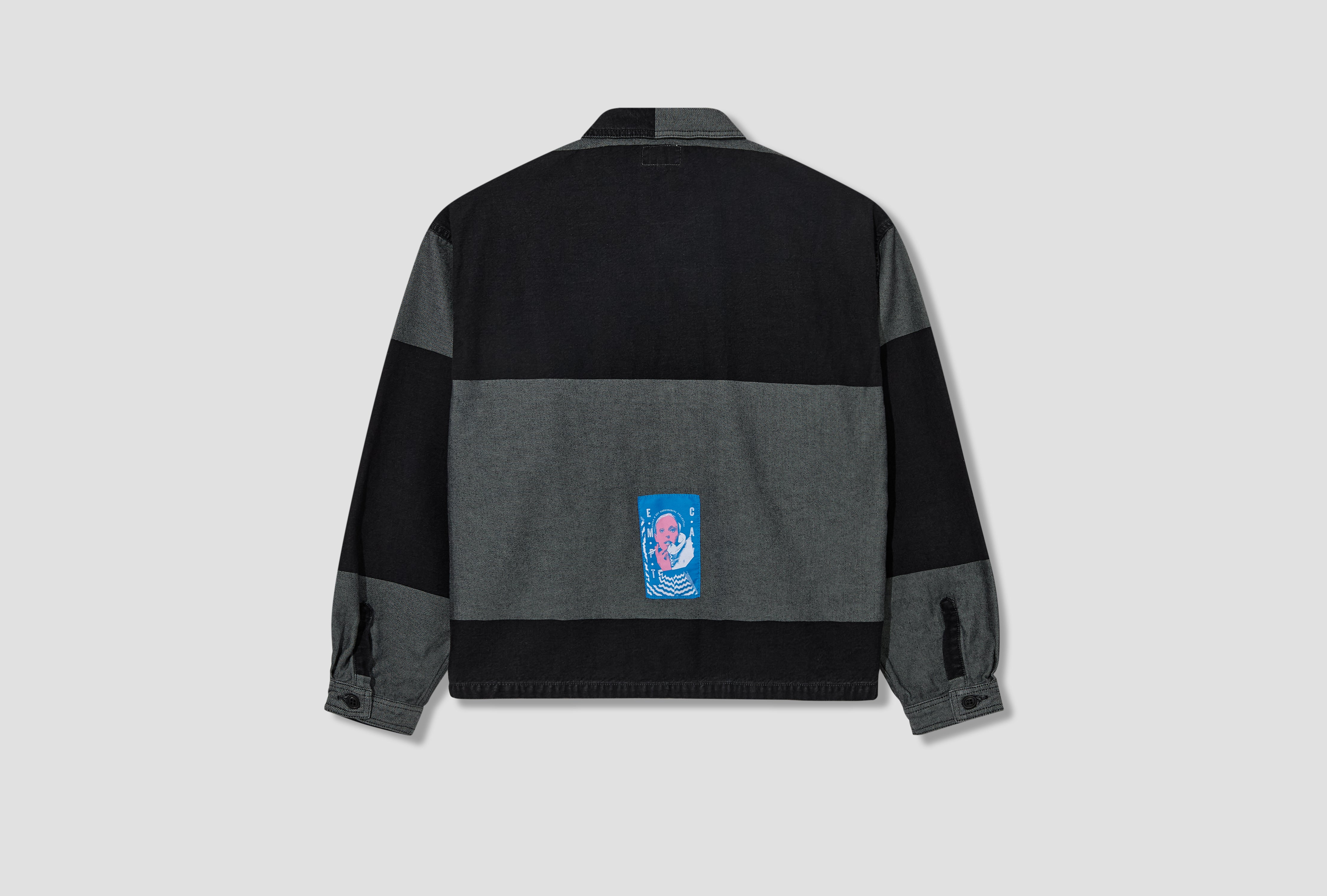 OVERDYE STRIPE SHORT SHIRT JACKET CES28JK21 Grey