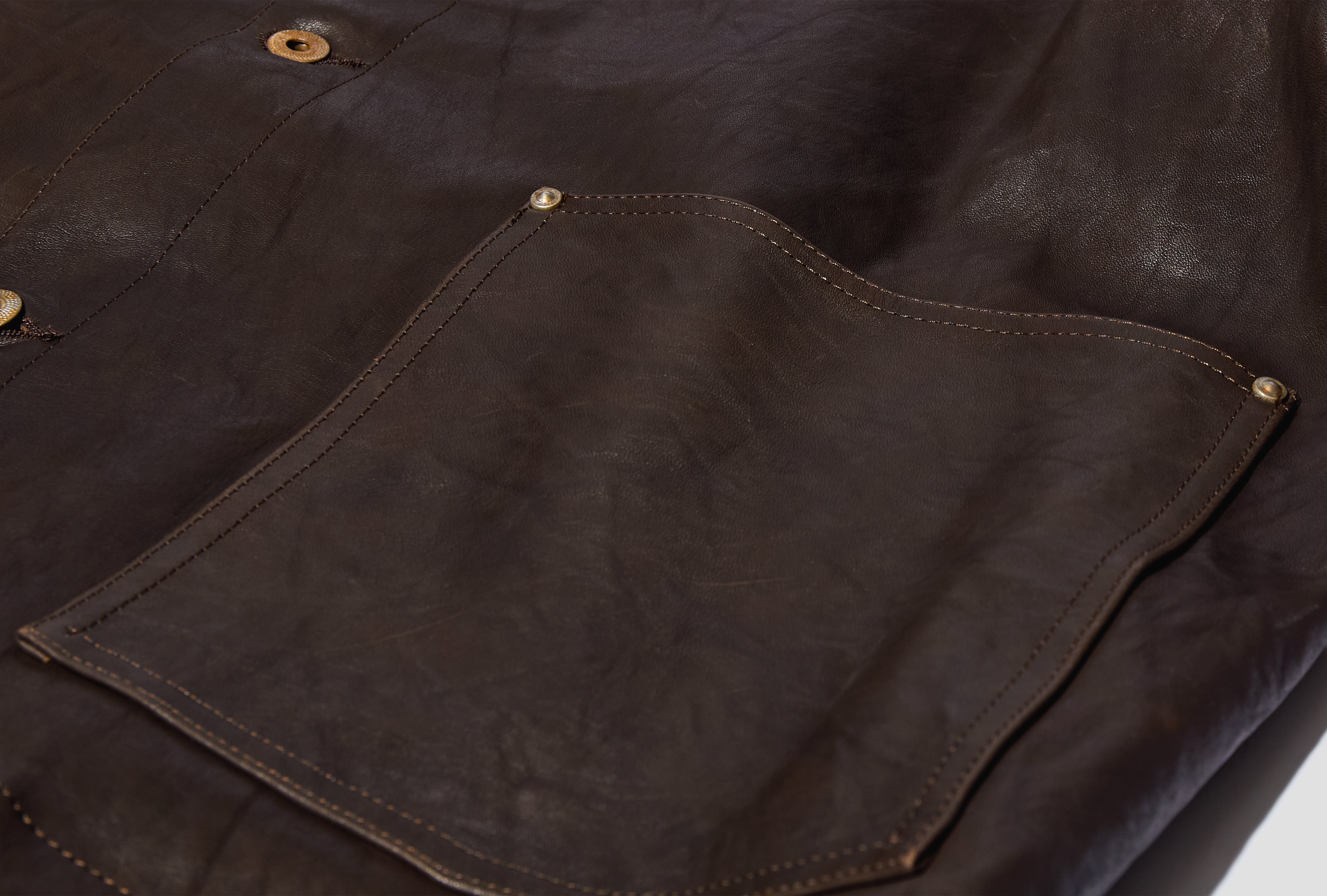 LOT.804 LEATHER JACKET C.1930'S - MUD DYED BROWN TTAW25804