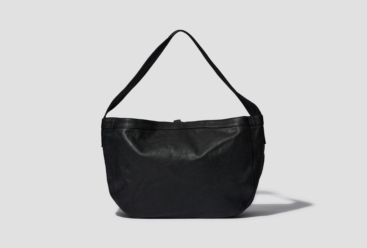 LOT.004 NEWSBOY BAG - BLACK LEATHER TTCORE004