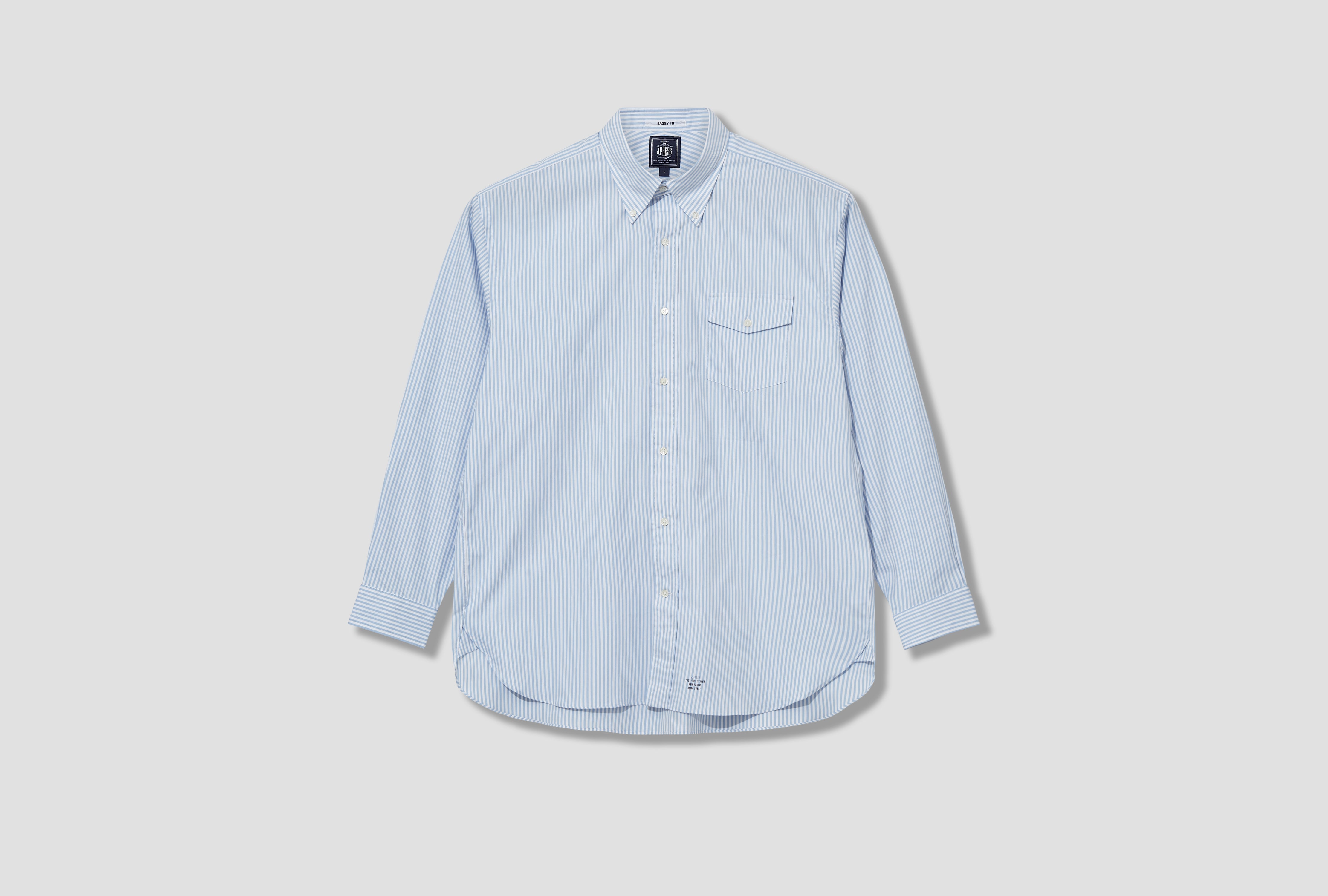 BAGGY FIT BD - PIN OXFORD HS OA GW 0902 Stripe