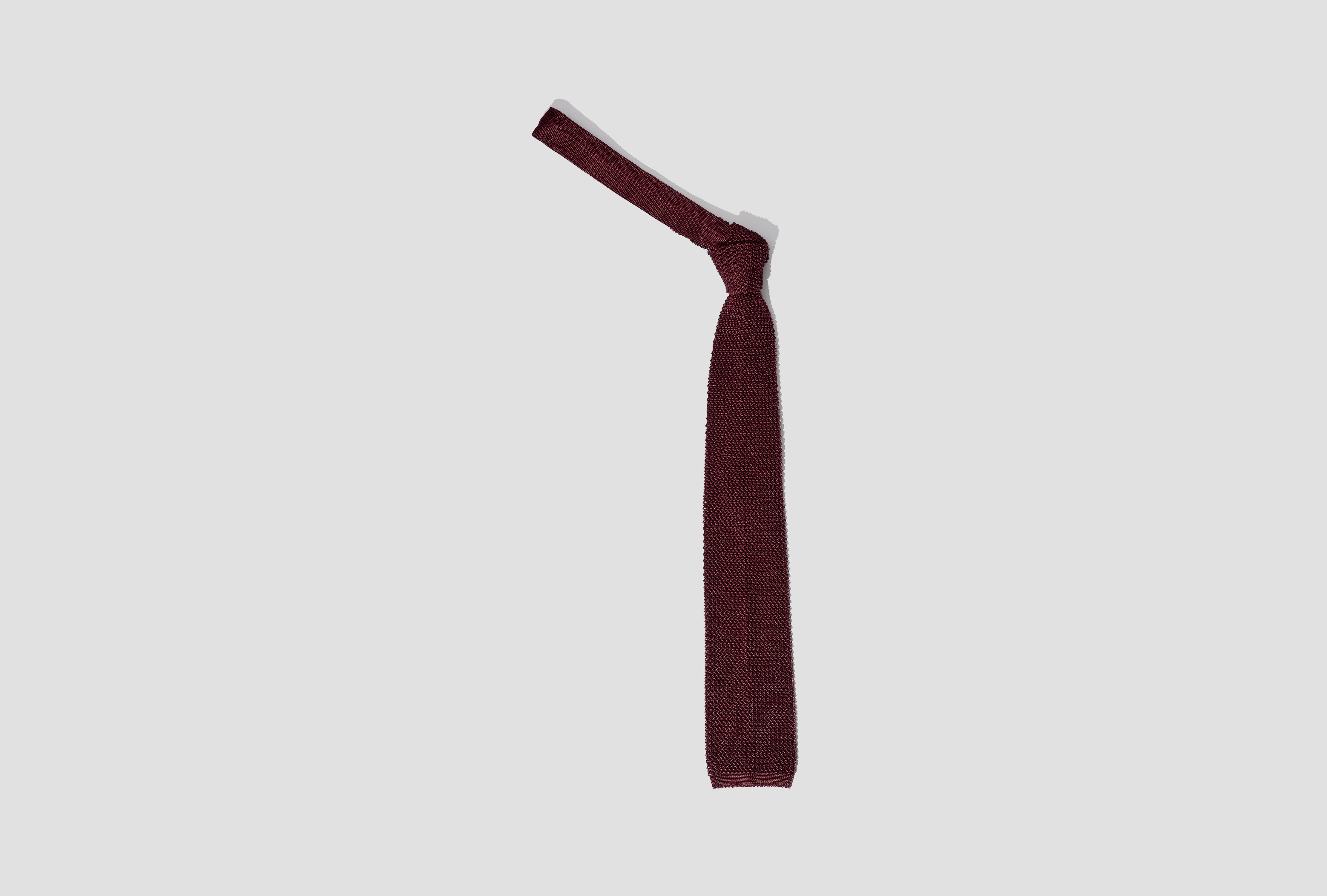 WIDE KNIT TIE - SILK KNIT TR OA GW 0903 Burgundy