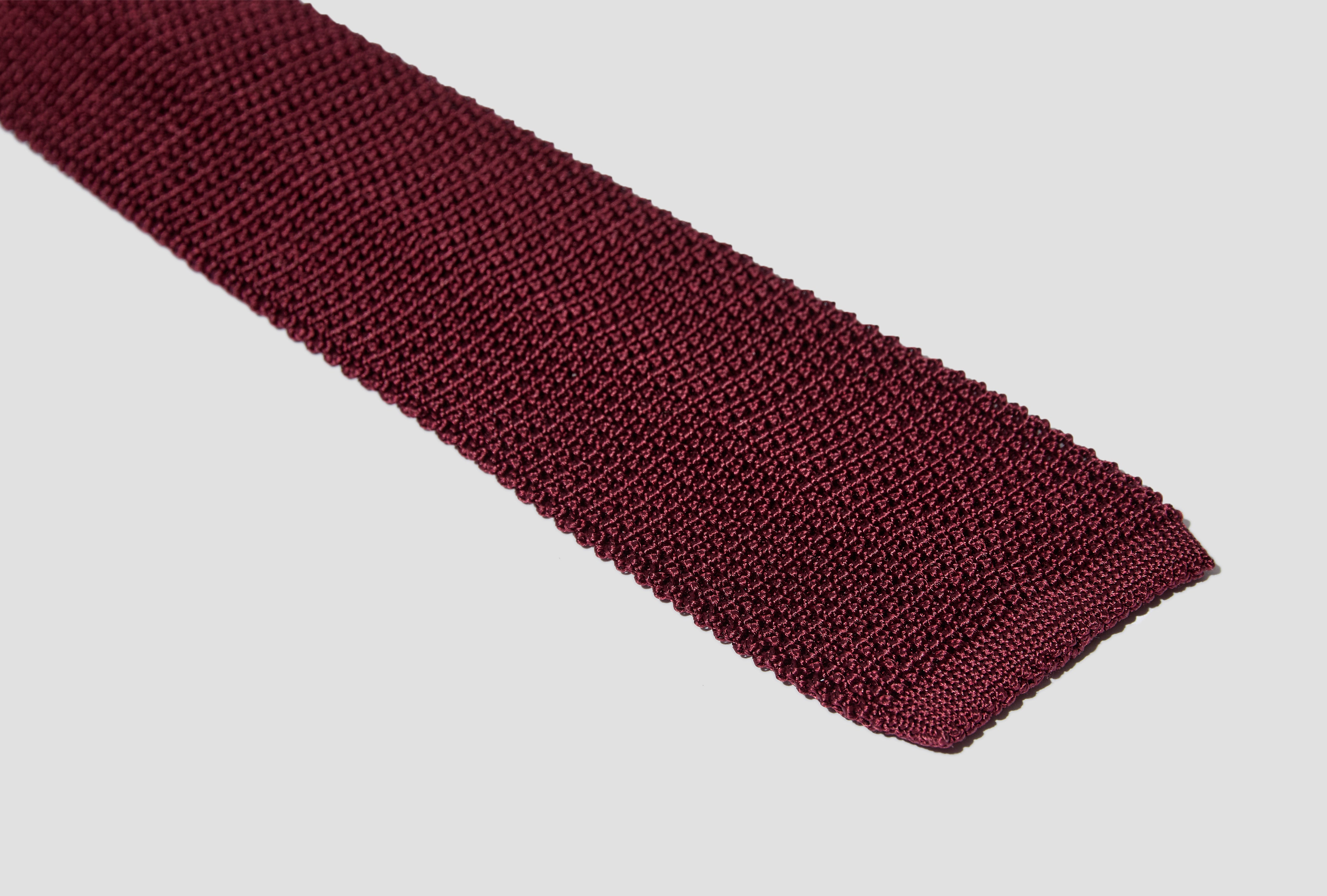 WIDE KNIT TIE - SILK KNIT TR OA GW 0903 Burgundy