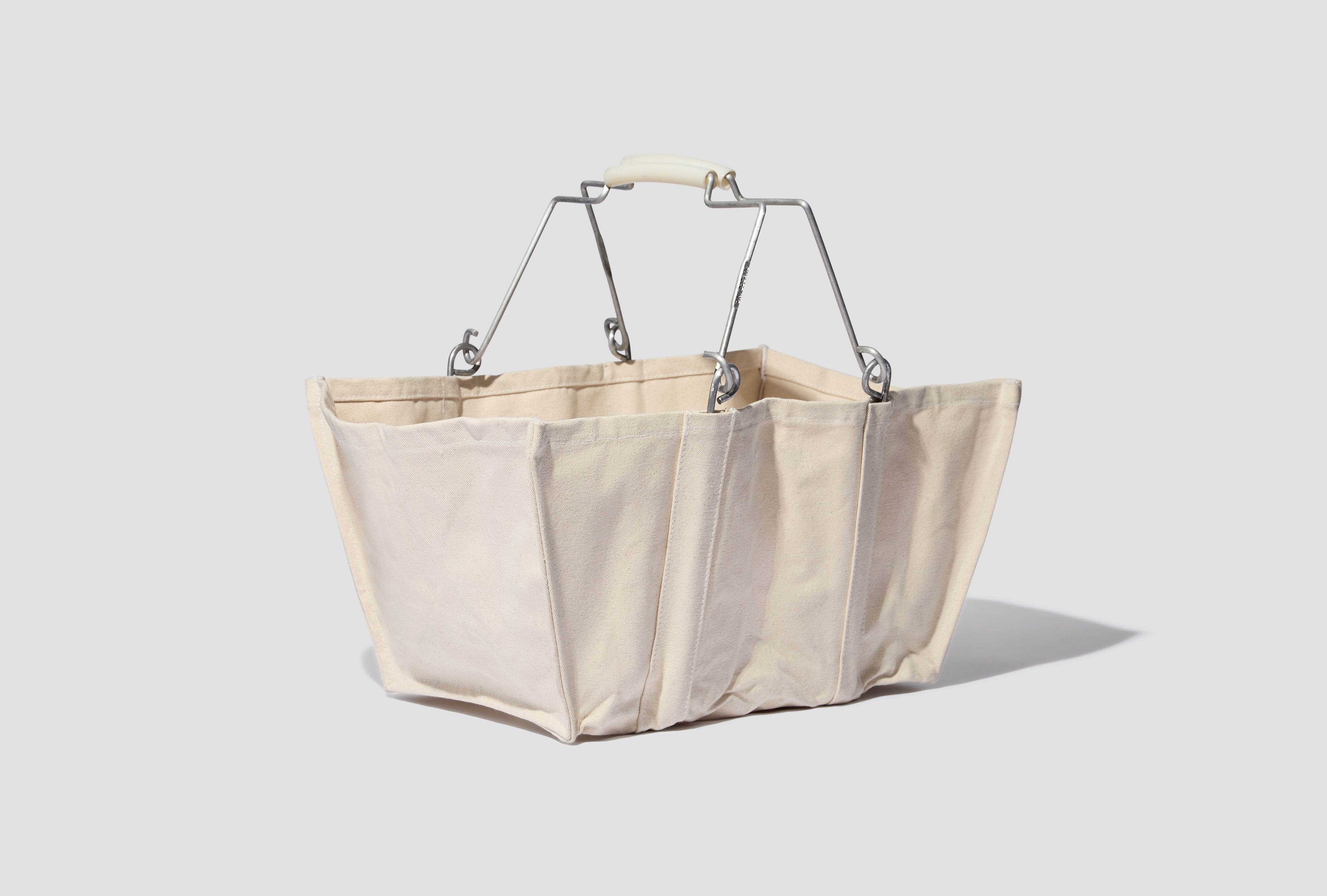 ACCORDION MARKET BASKET - WHITE HANDLE 110158