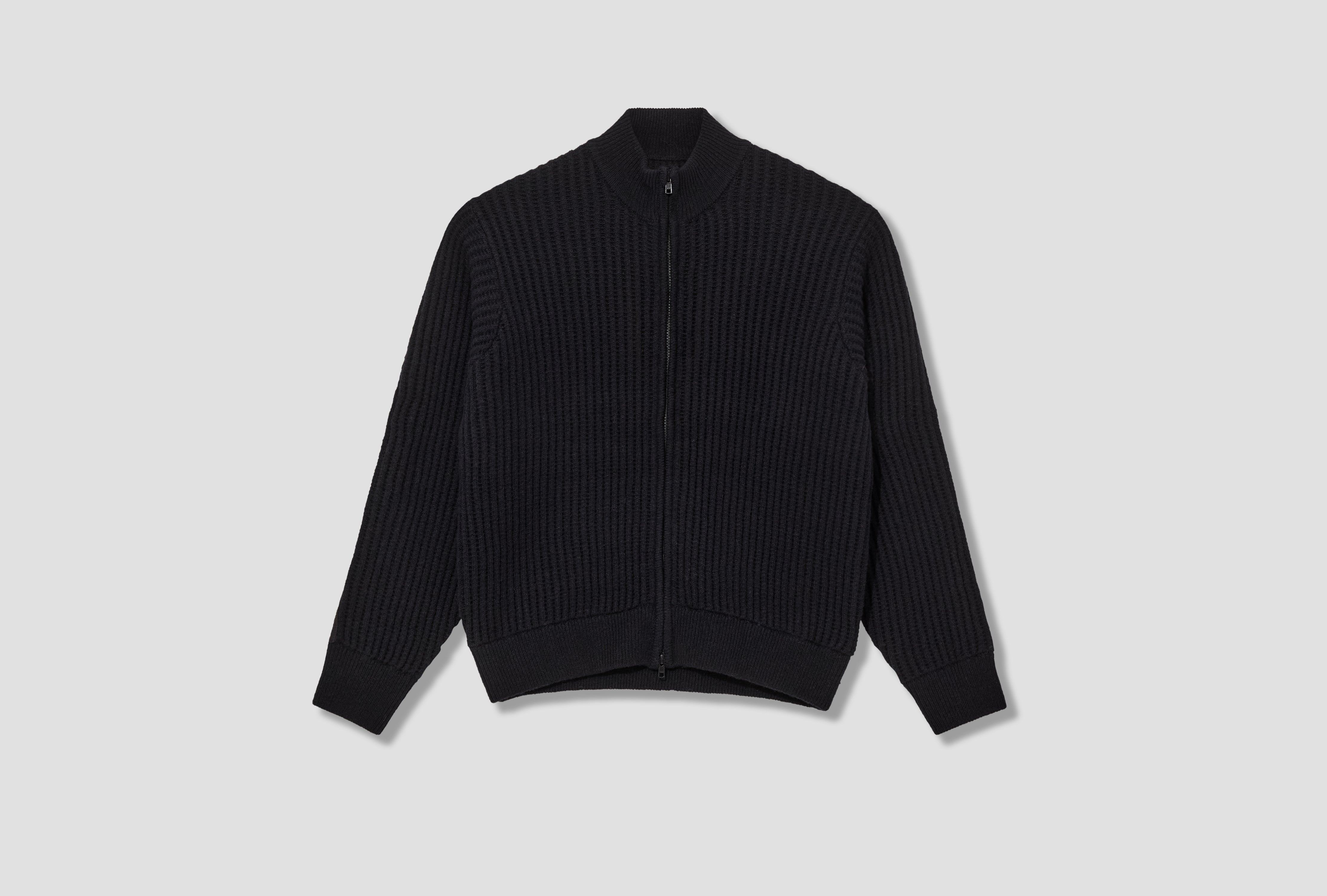 MILITARY PATCH ZIP SWEATER 117269 Black