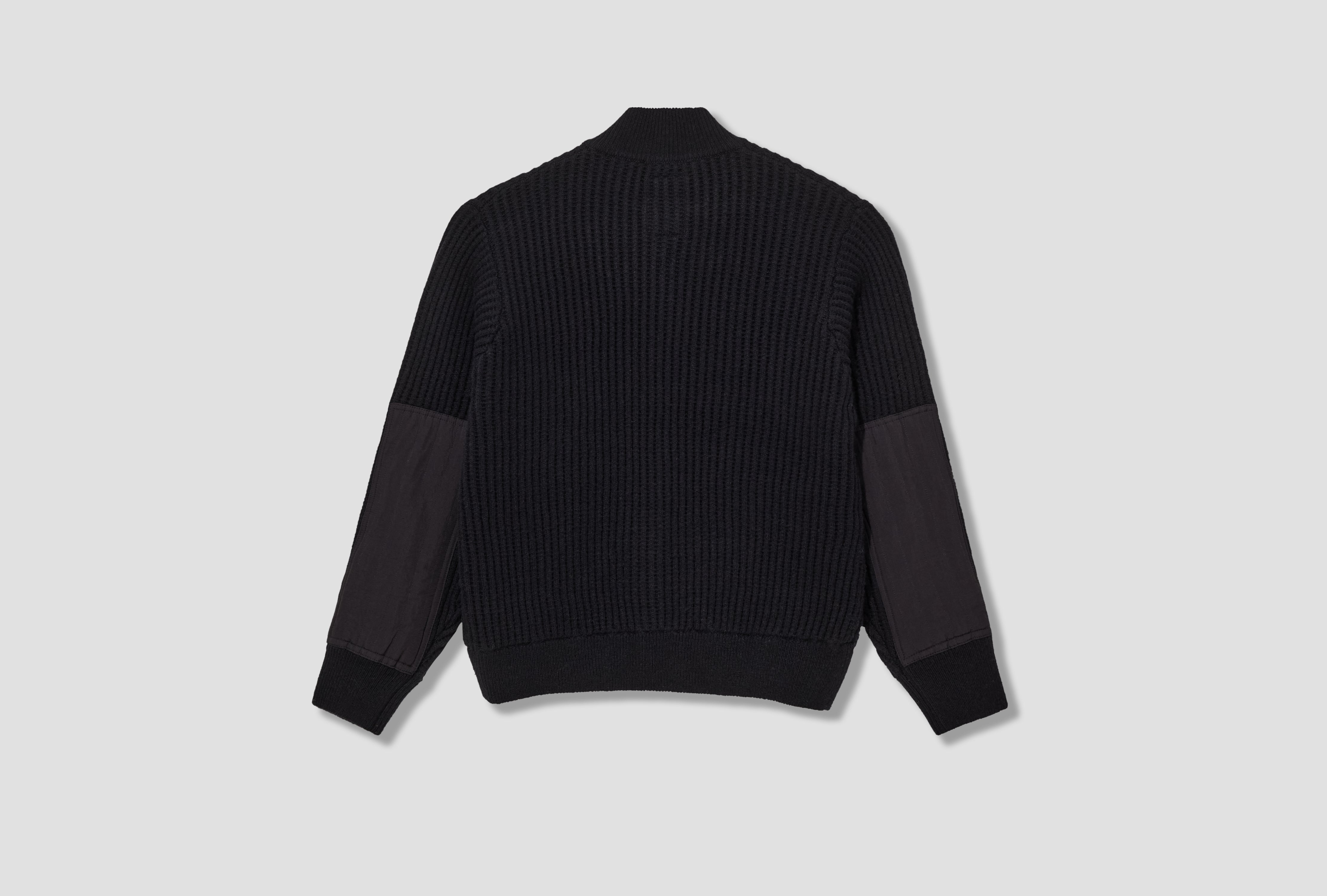 MILITARY PATCH ZIP SWEATER 117269 Black