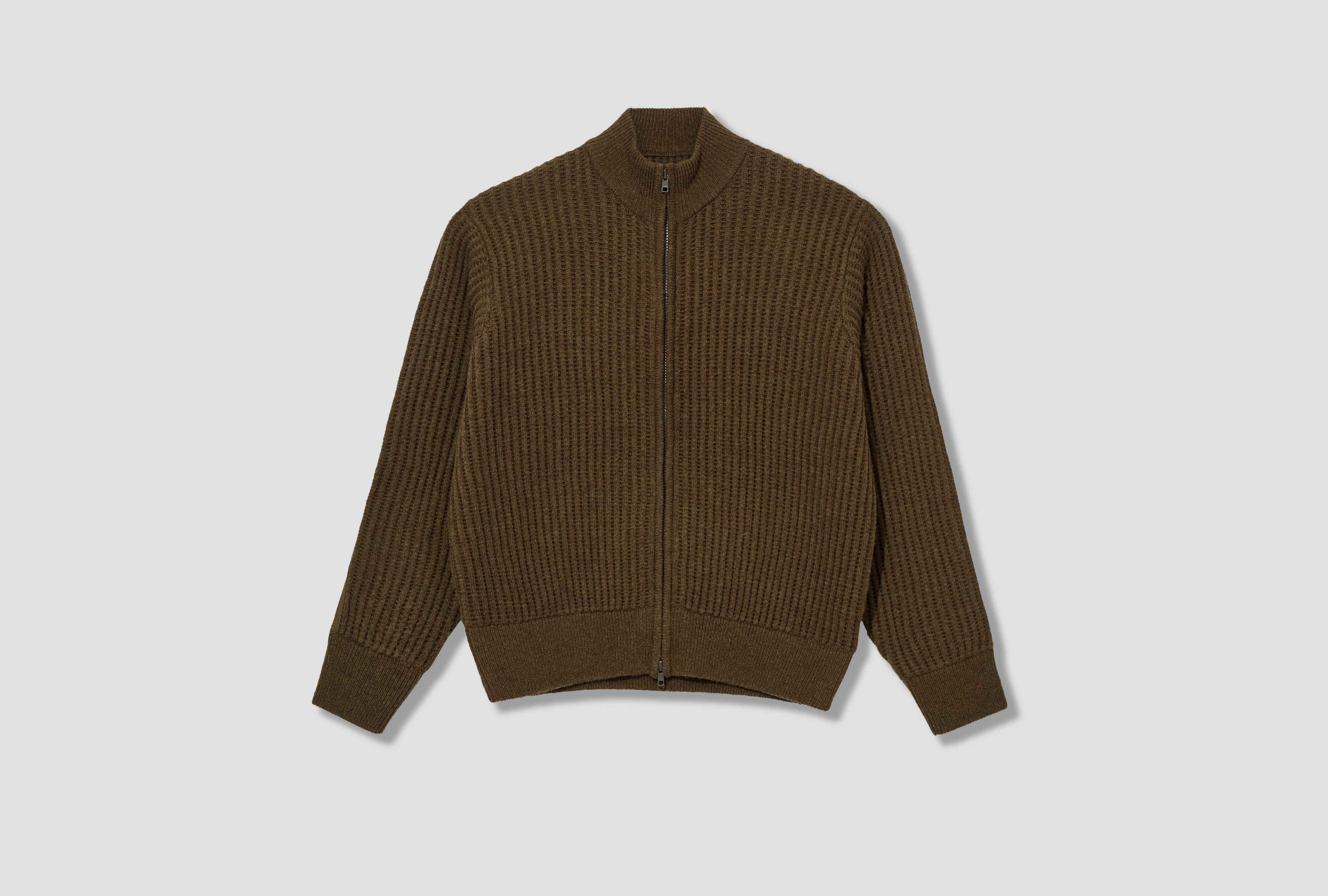 MILITARY PATCH ZIP SWEATER 117269 Green