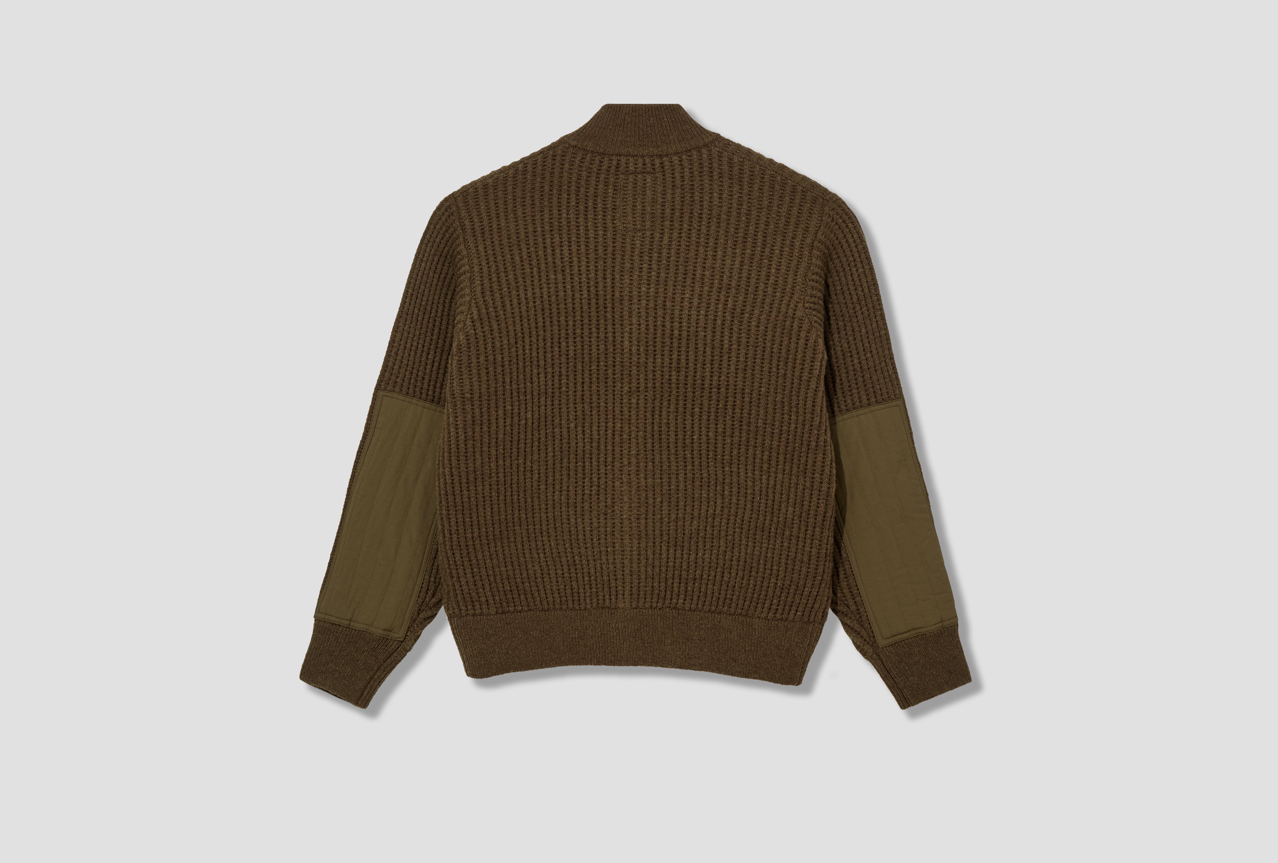 MILITARY PATCH ZIP SWEATER 117269 Green