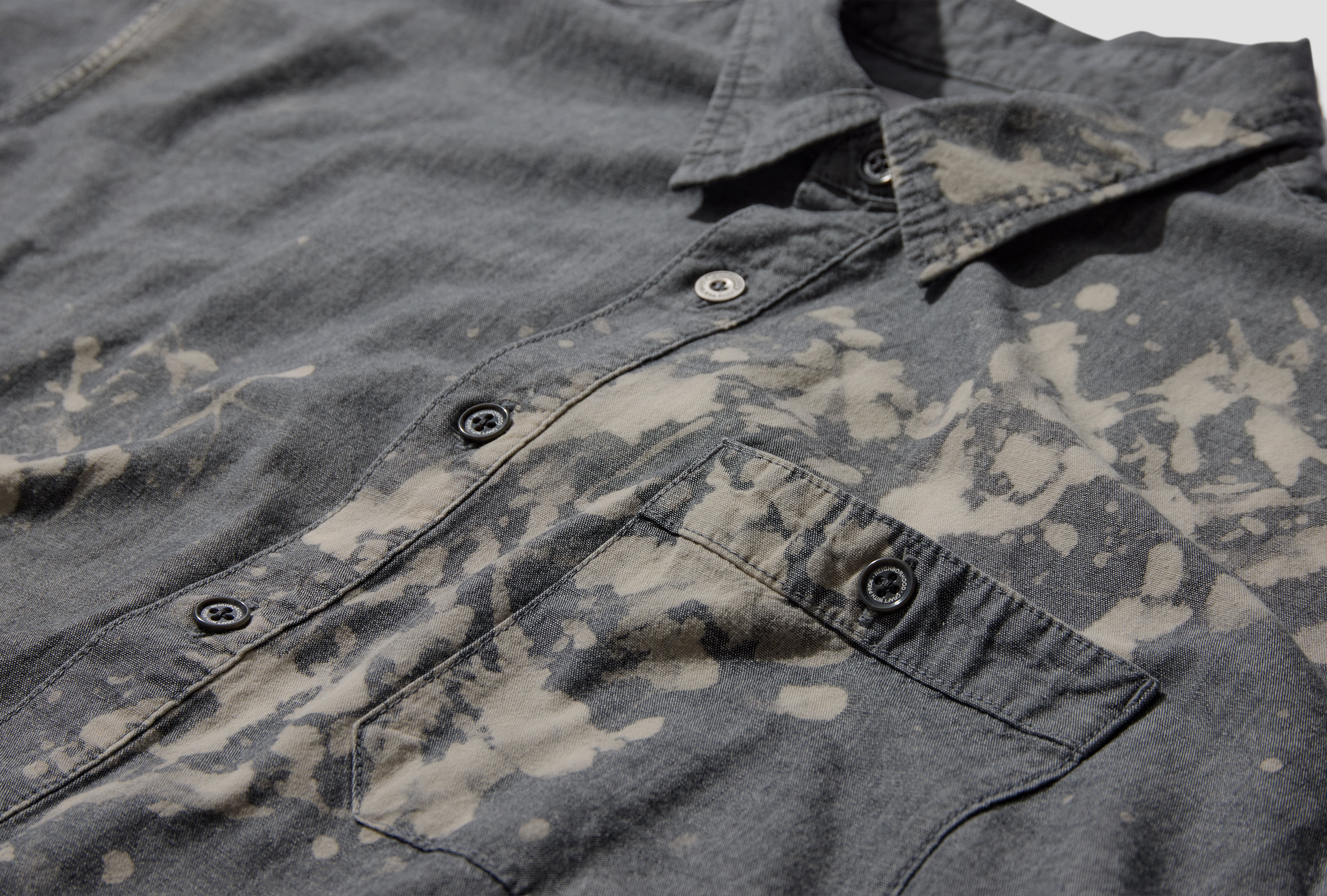 GARMENT BLEACH CHAMBRAY SHIRT LS 252ARNH-SHM02 Black