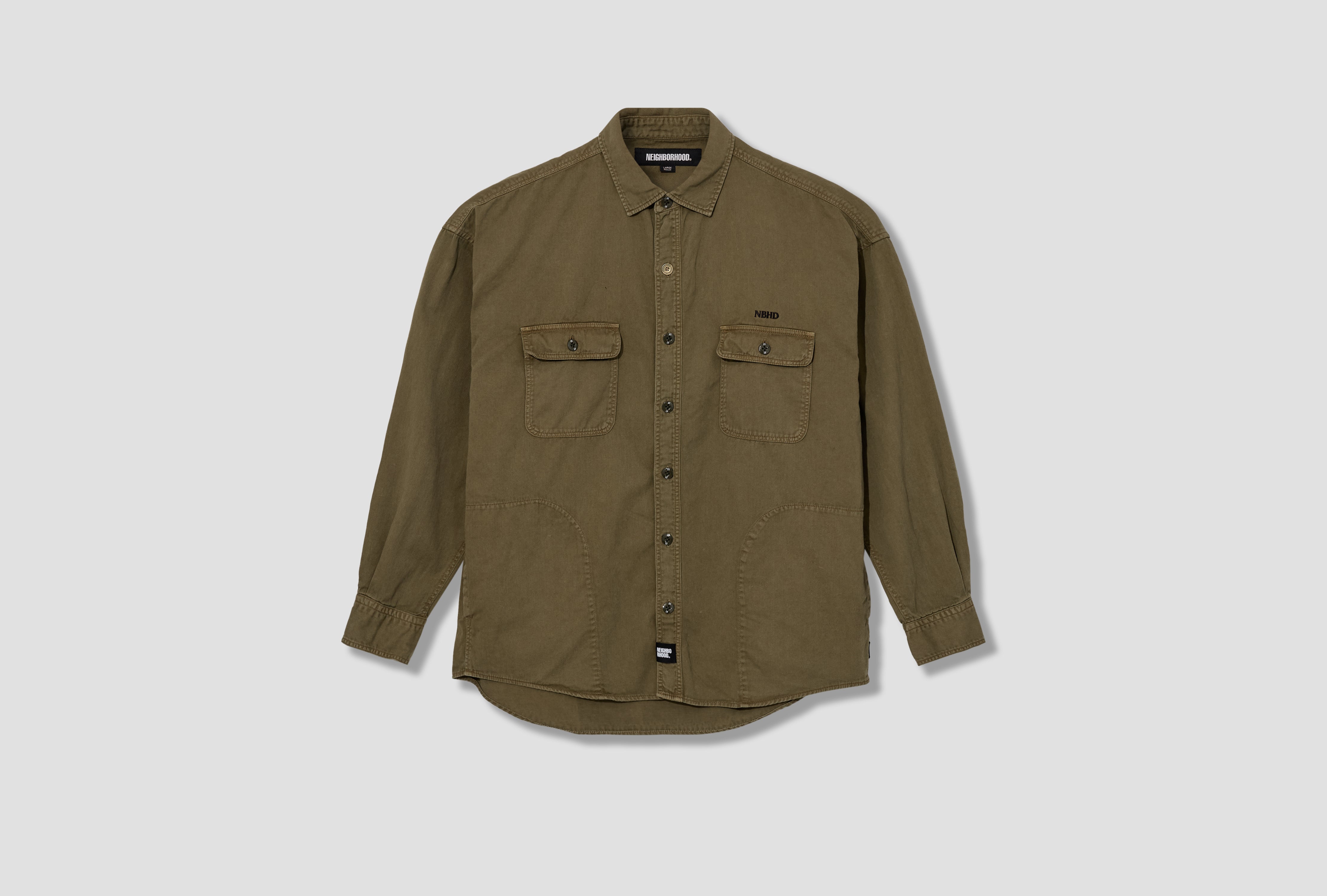 GARMENT DYED SHIRT LS 252AQNH-SHM02 Olive