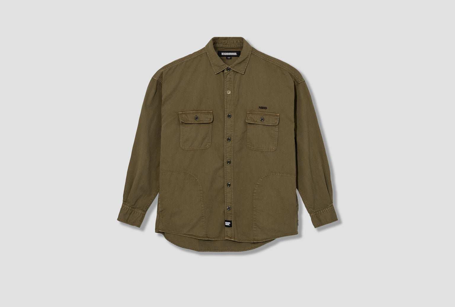 GARMENT DYED SHIRT LS 252AQNH-SHM02 Olive