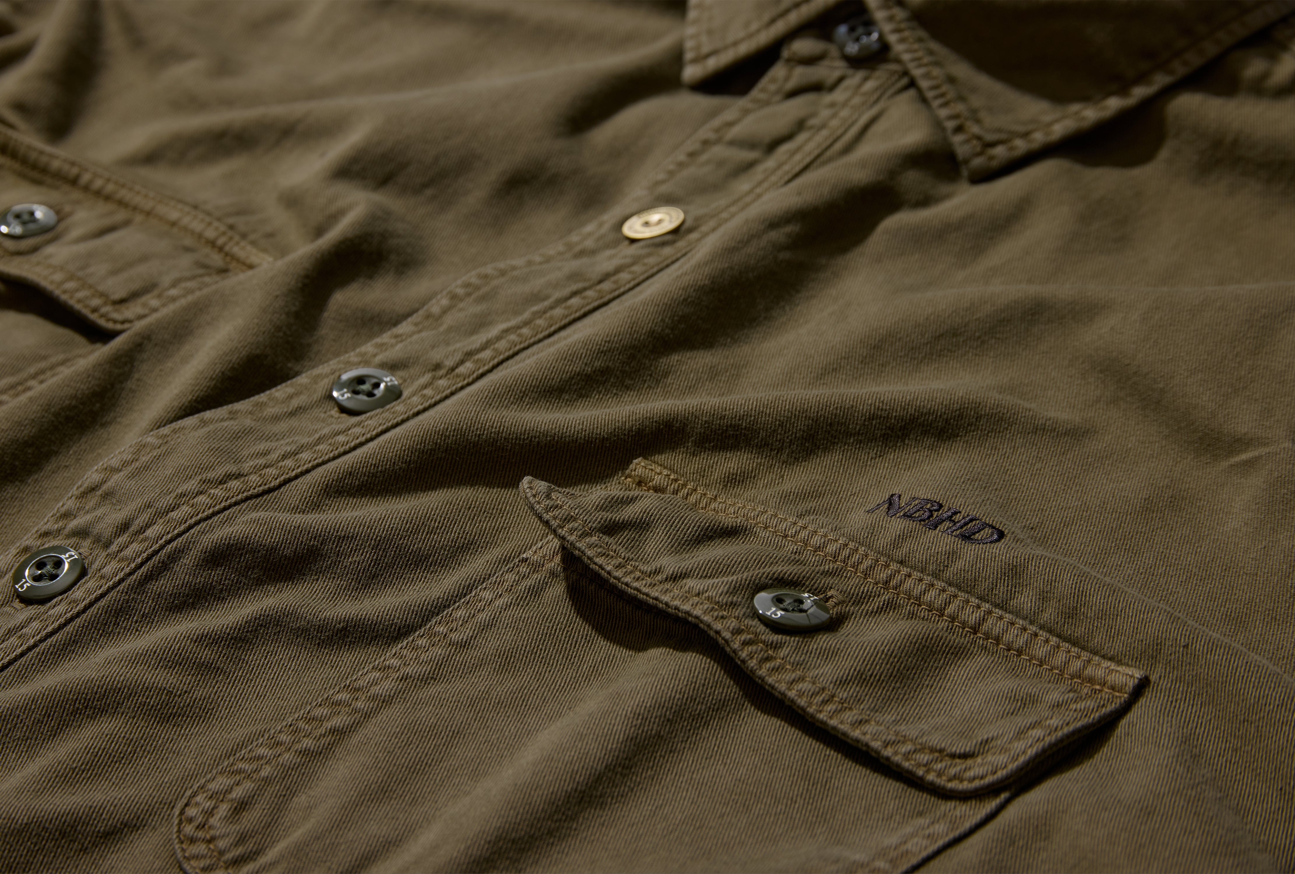 GARMENT DYED SHIRT LS 252AQNH-SHM02 Olive