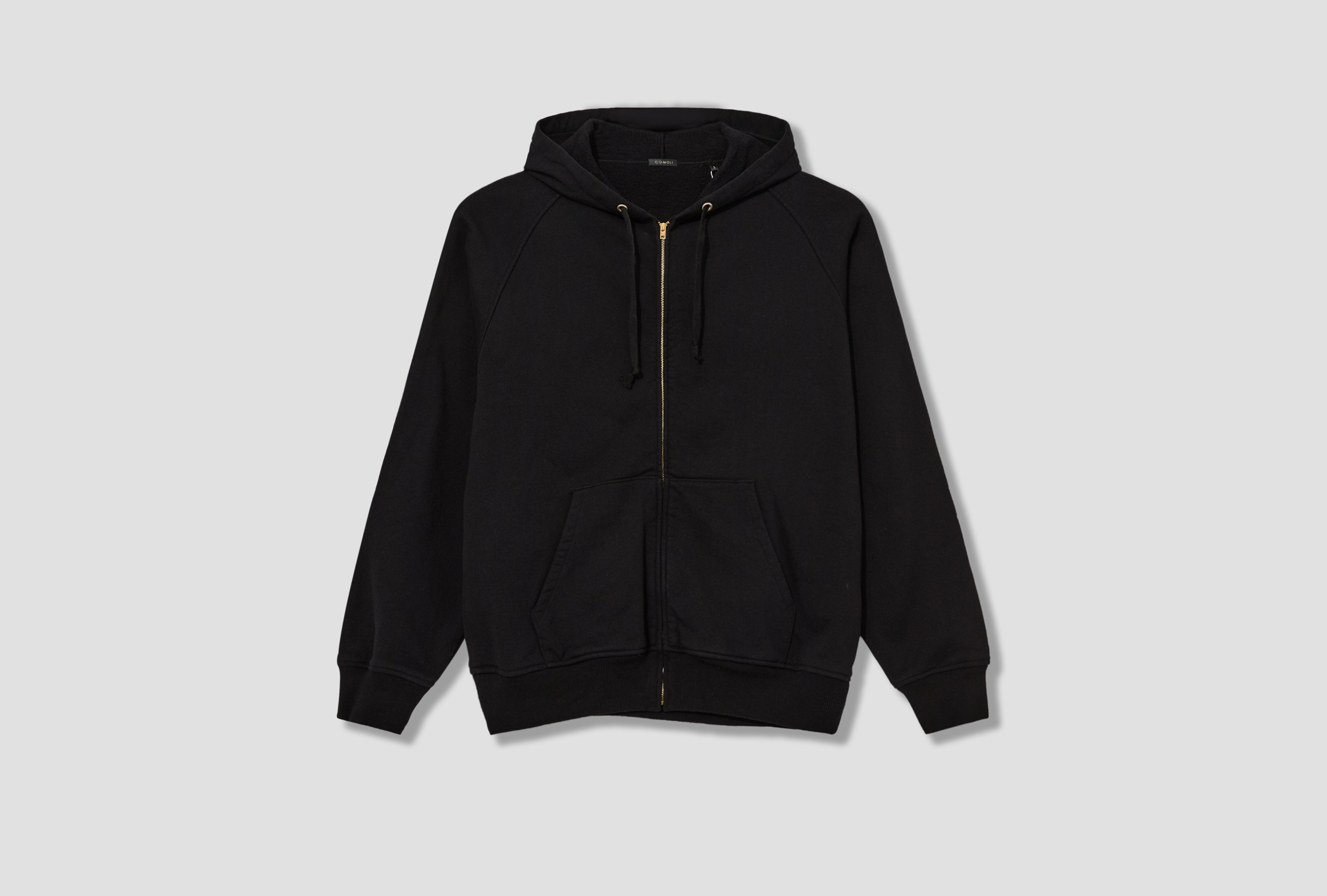 COTTON FLEECE ZIP PARKA C03-05001 Black