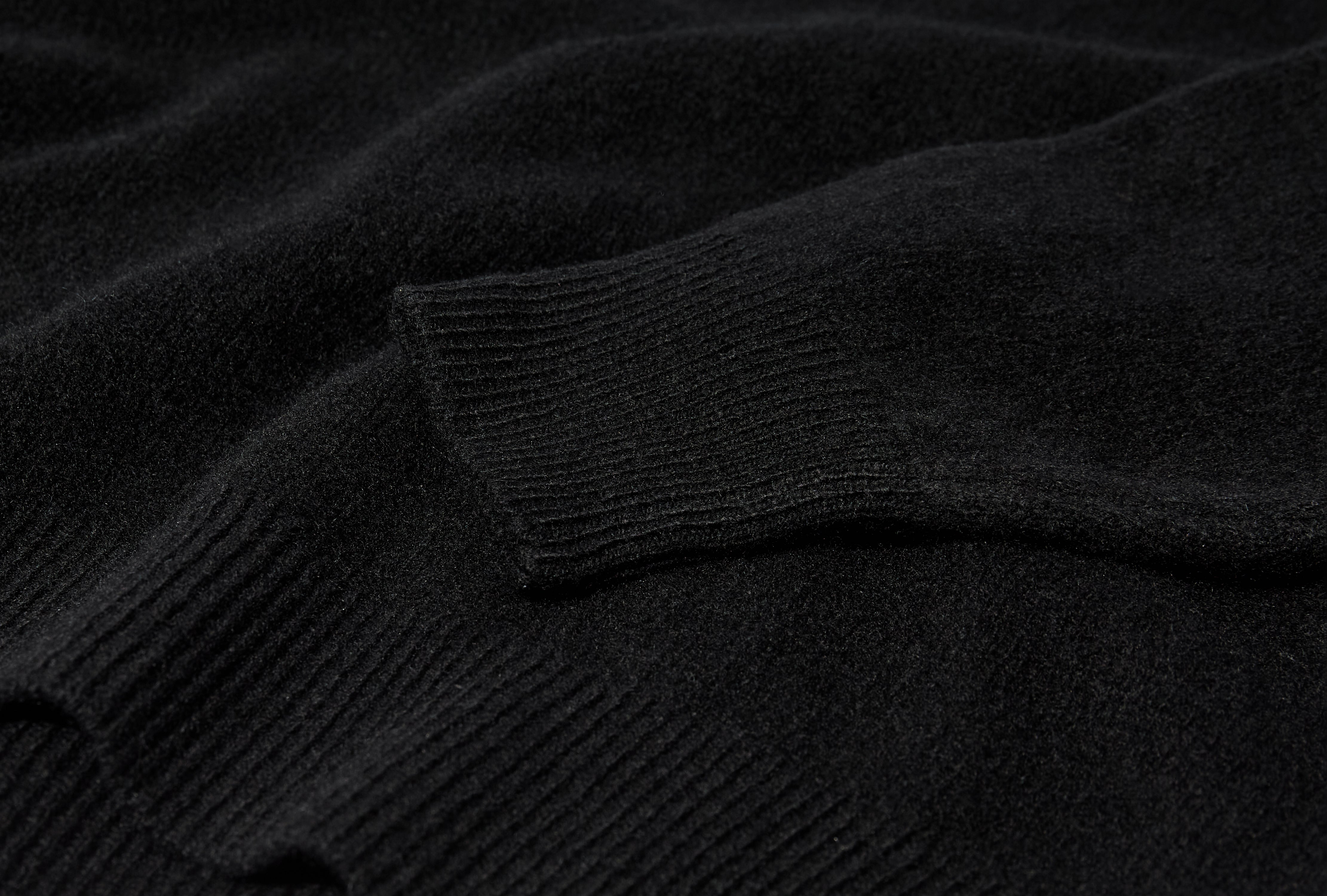 LAMBSWOOL CREW NECK KNIT C03-06007 Black