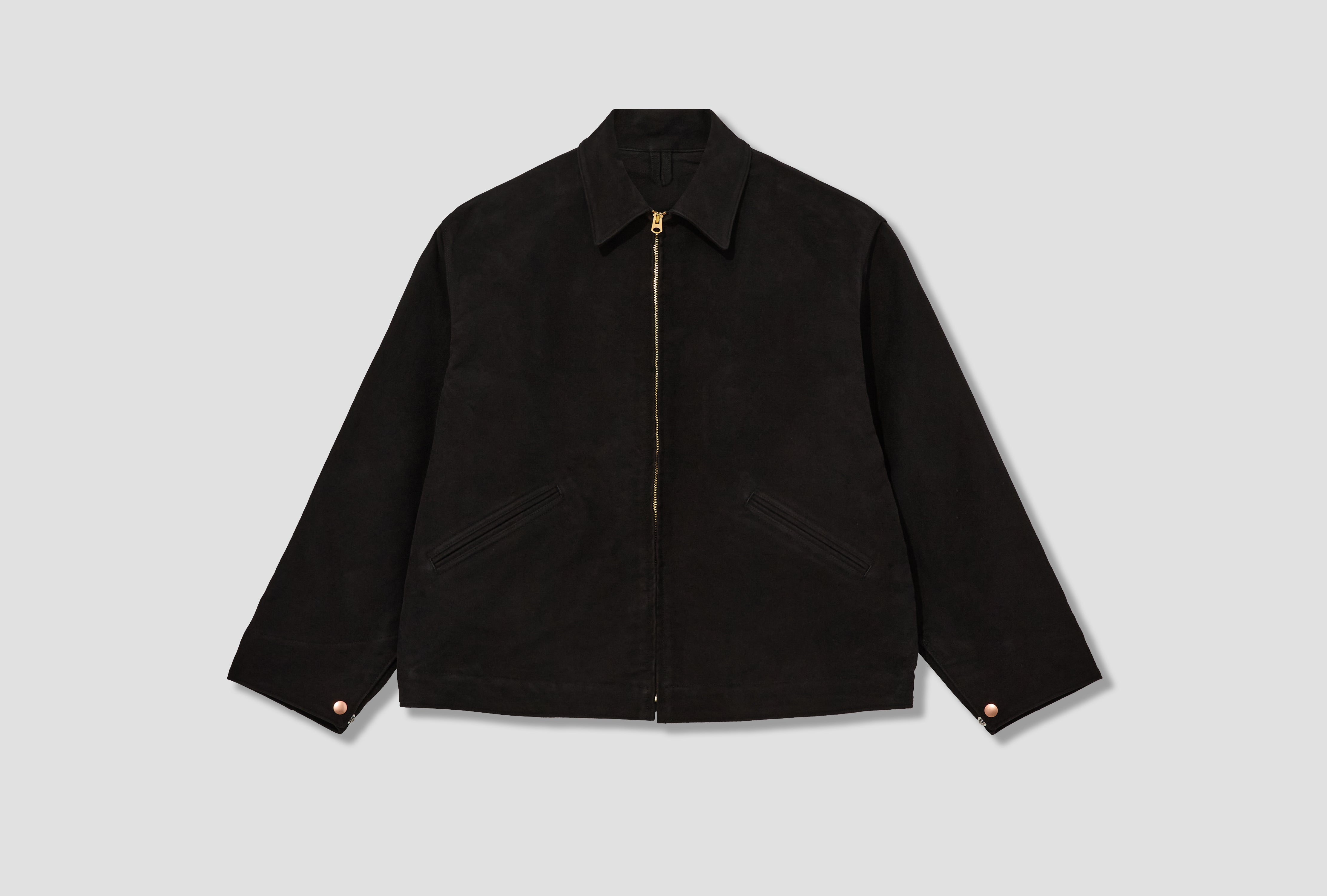 MOLESKIN ZIP SHORT JACKET C03-01016 Black