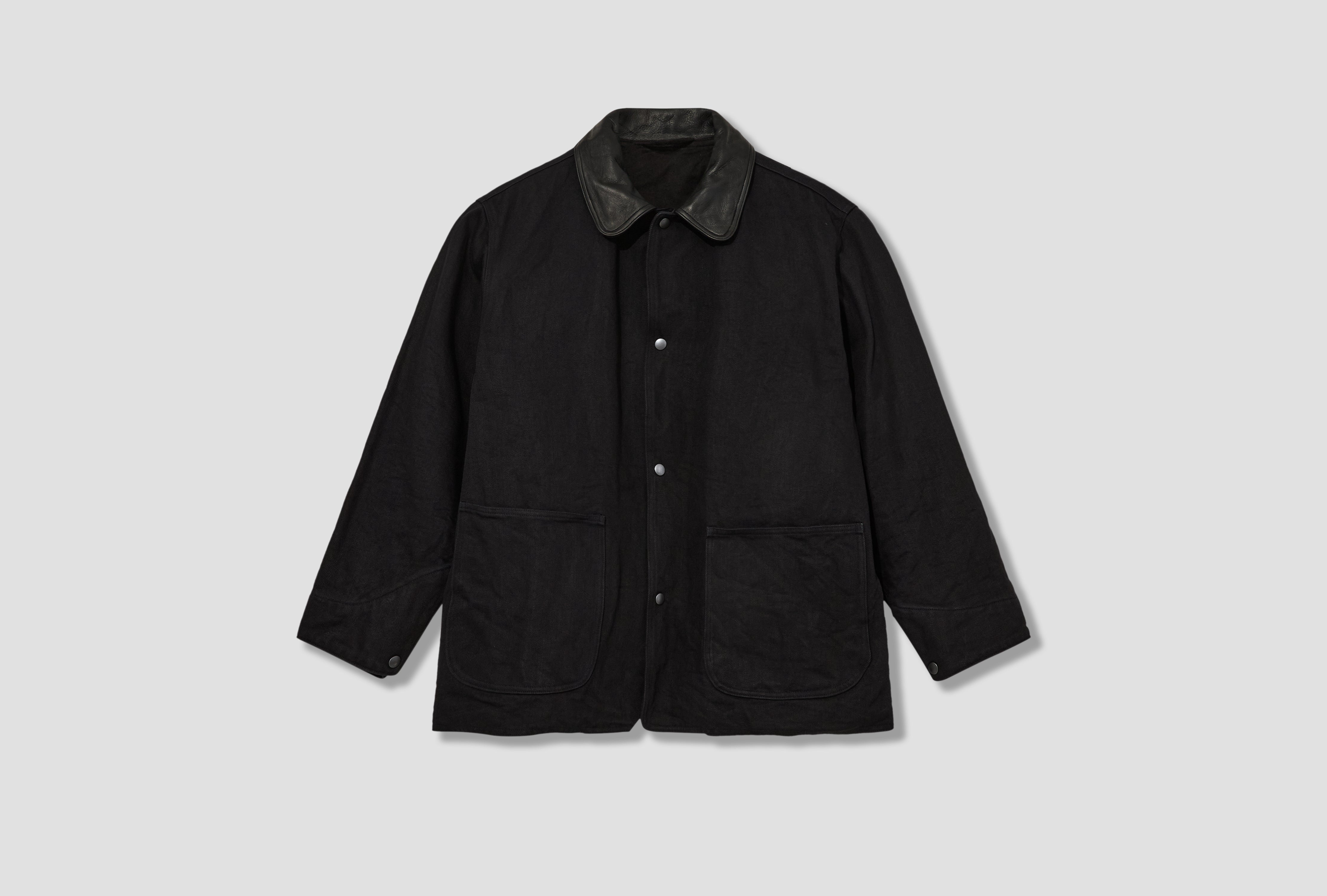 DENIM/LEATHER WORK JACKET C03-01015 Black