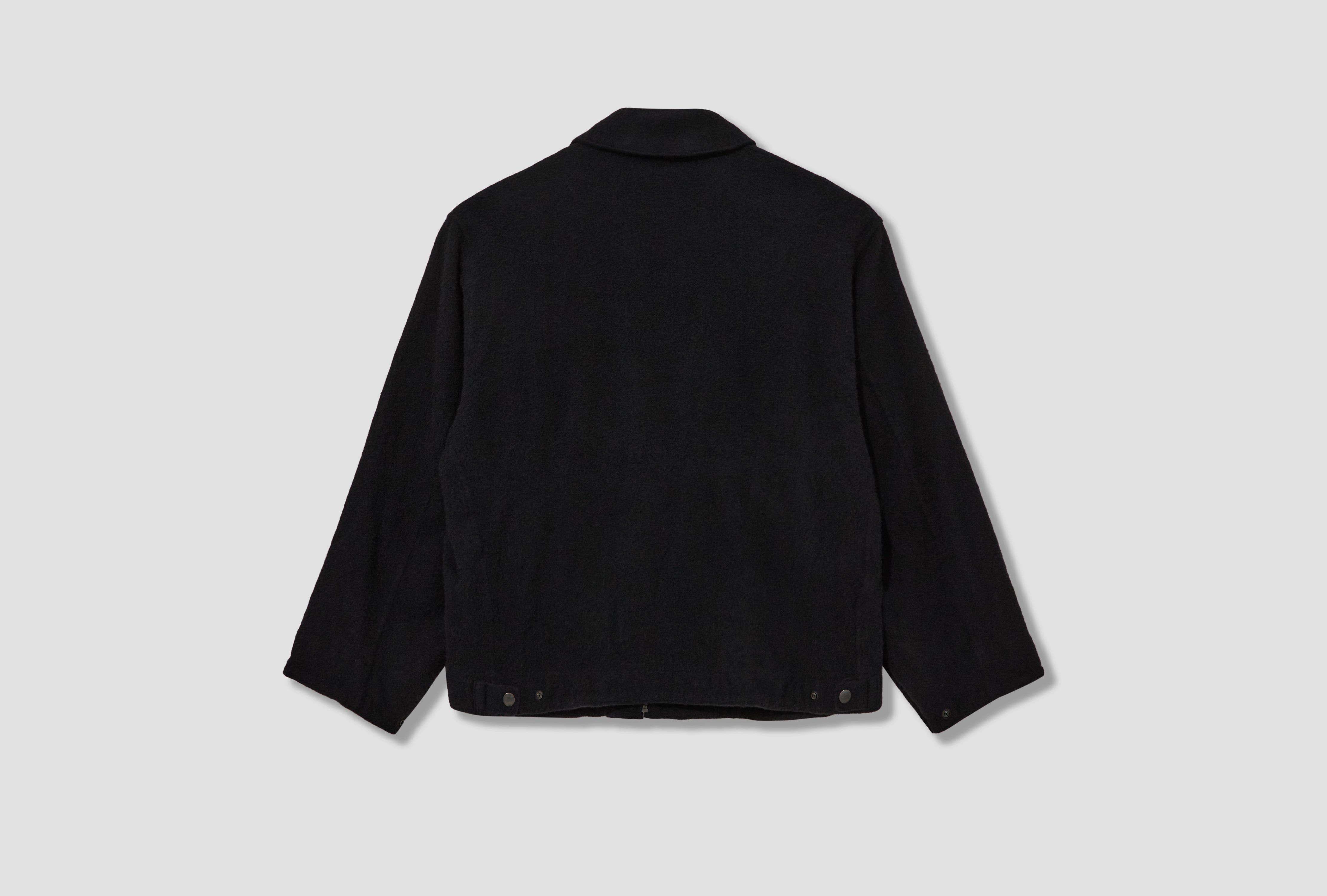 SHRUNK WOOL ZIP SHORT JACKET C03-01022 Black