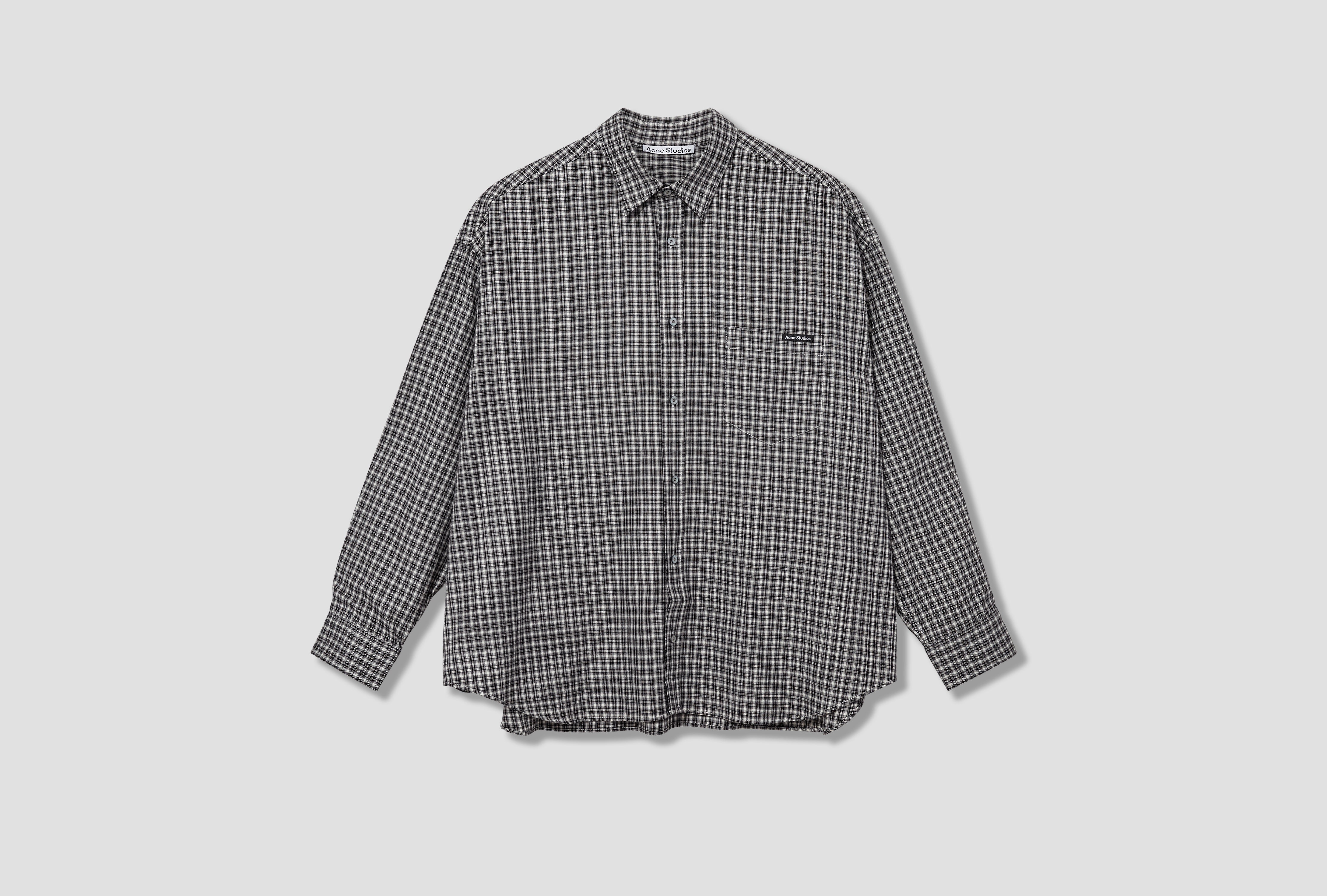 SOFFIA LS WASHED FLANNEL CHECK BB0667 Black