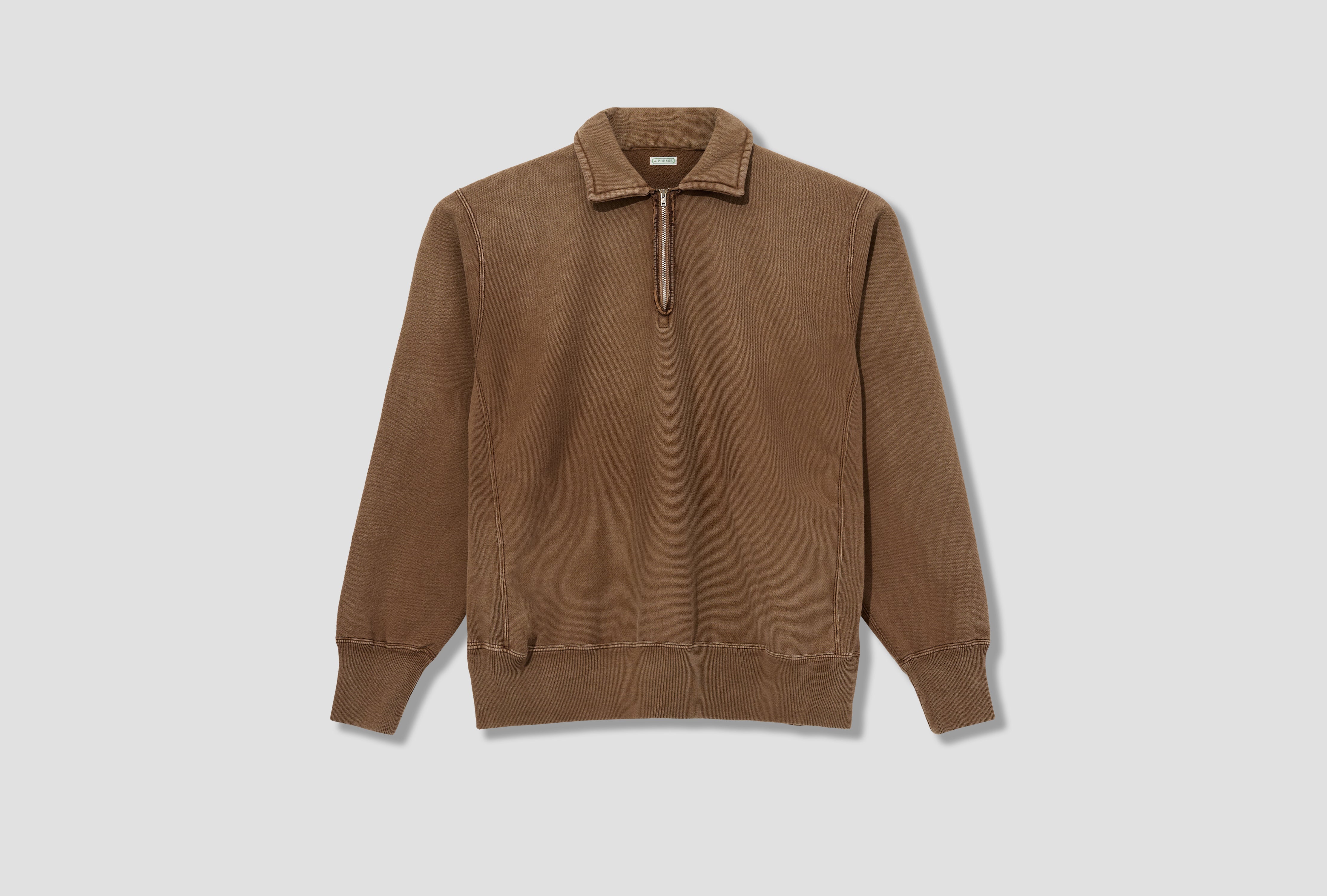 VINTAGE HALF ZIP SWEATSHIRT 26SAP-05-12 Brown
