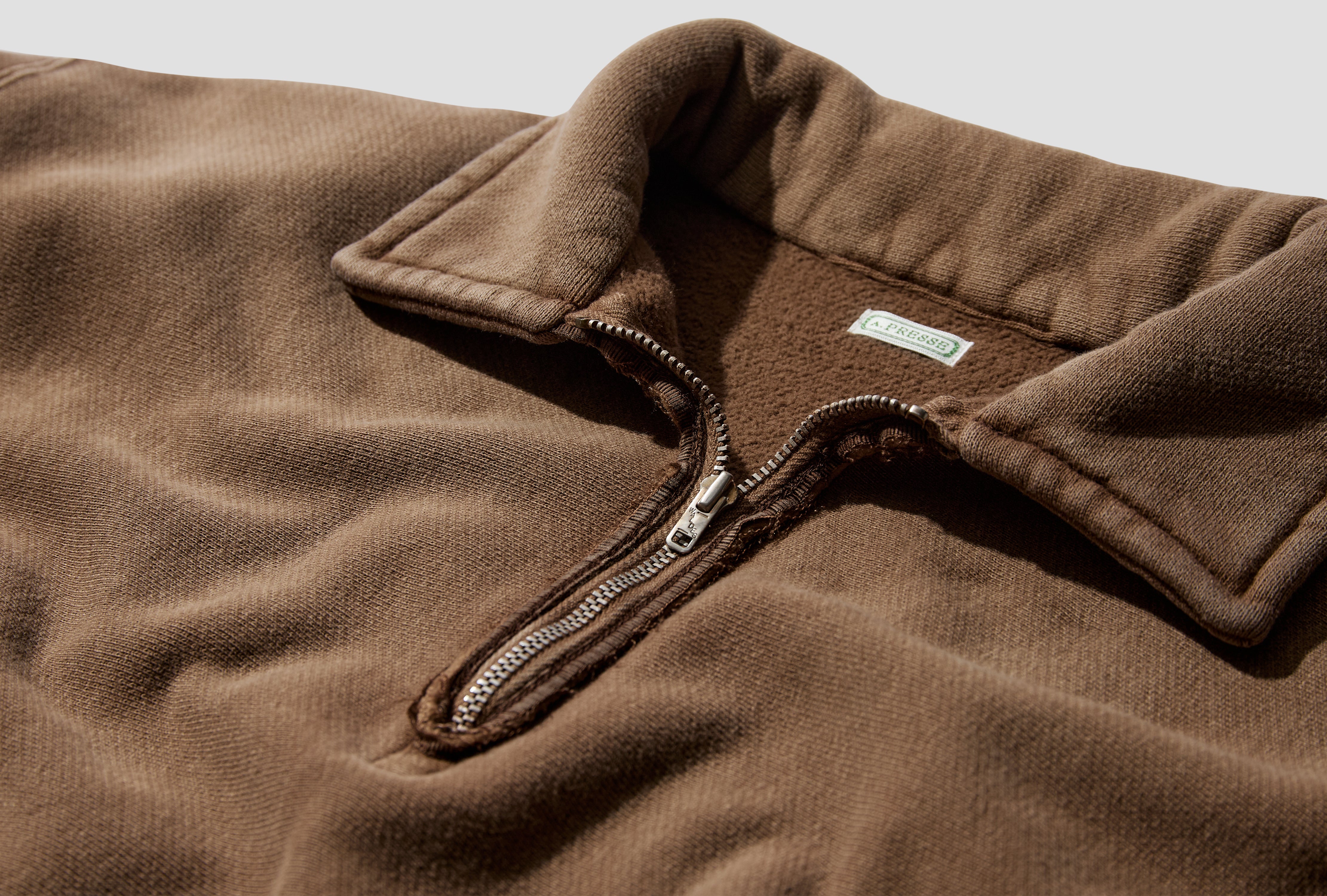 VINTAGE HALF ZIP SWEATSHIRT 26SAP-05-12 Brown