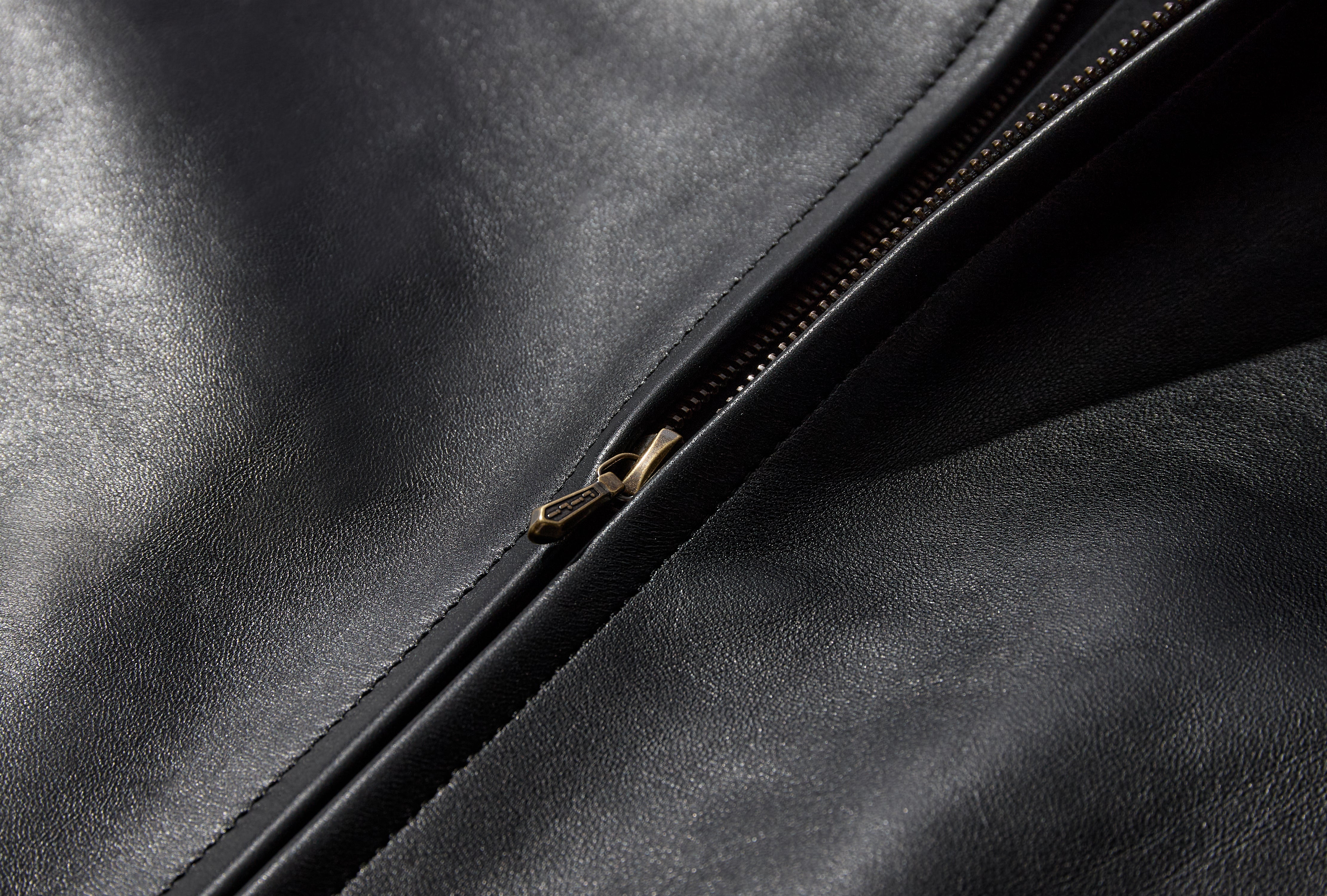 LEATHER SPORTS JACKET 26SAP-01-01 Black