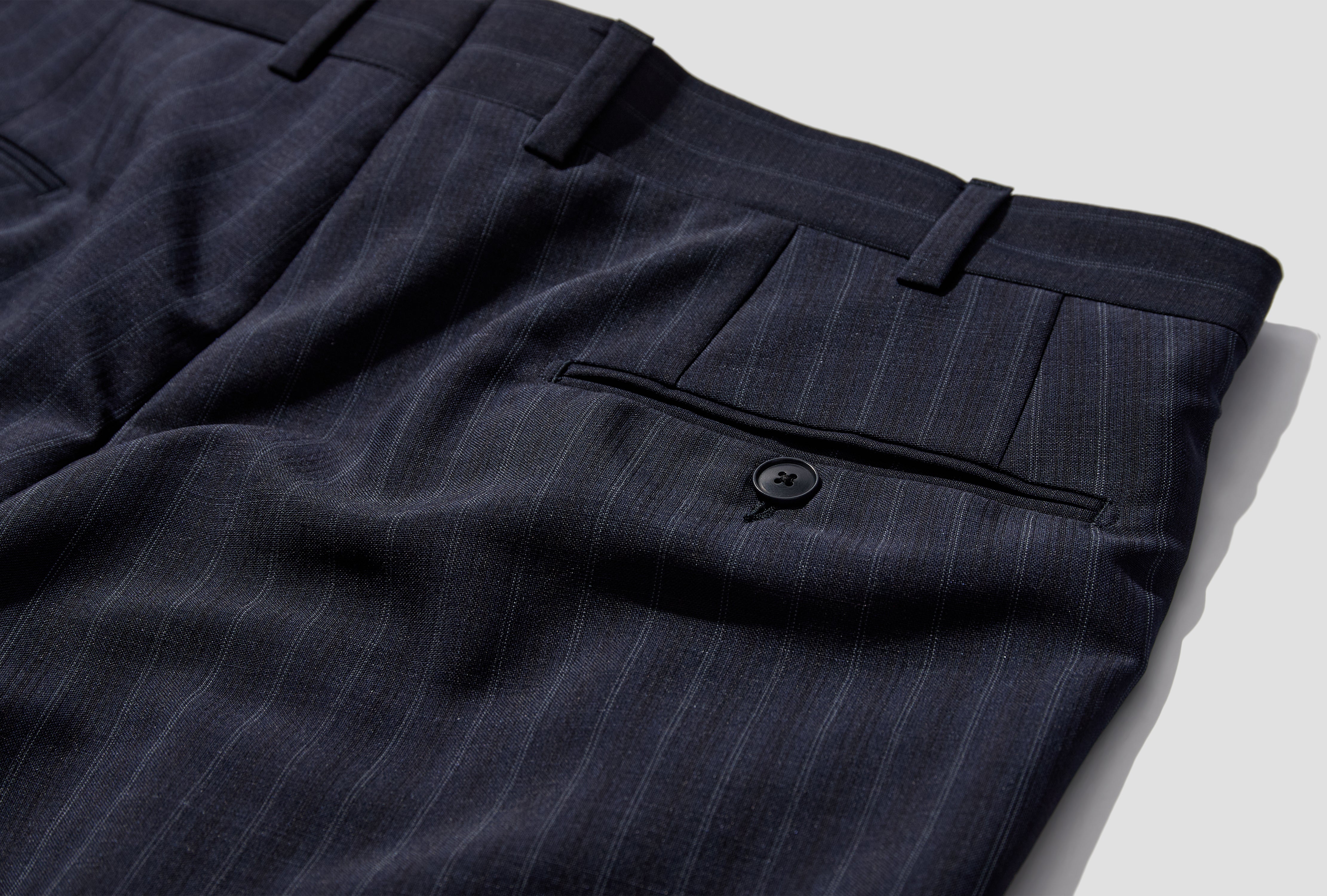 DOUBLE PLEAT TROUSER - BRITISH MOHAIR CL102 Navy