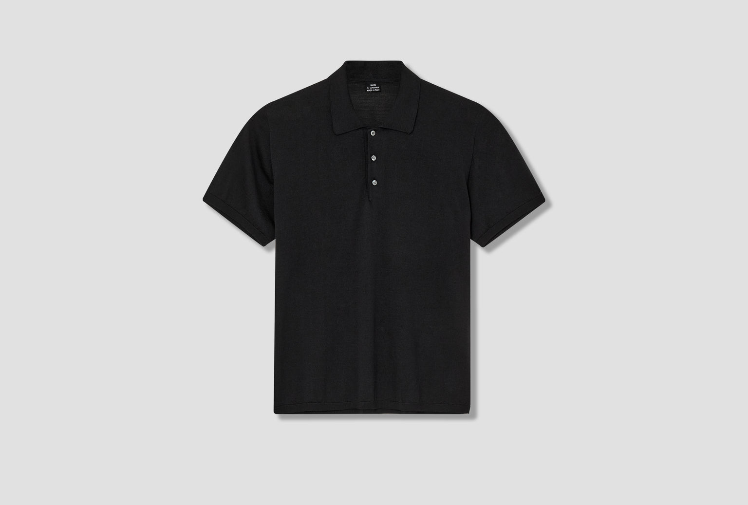 SHORT SLEEVE POLO - CARIAGGI WOOL / SILK CL309 Black
