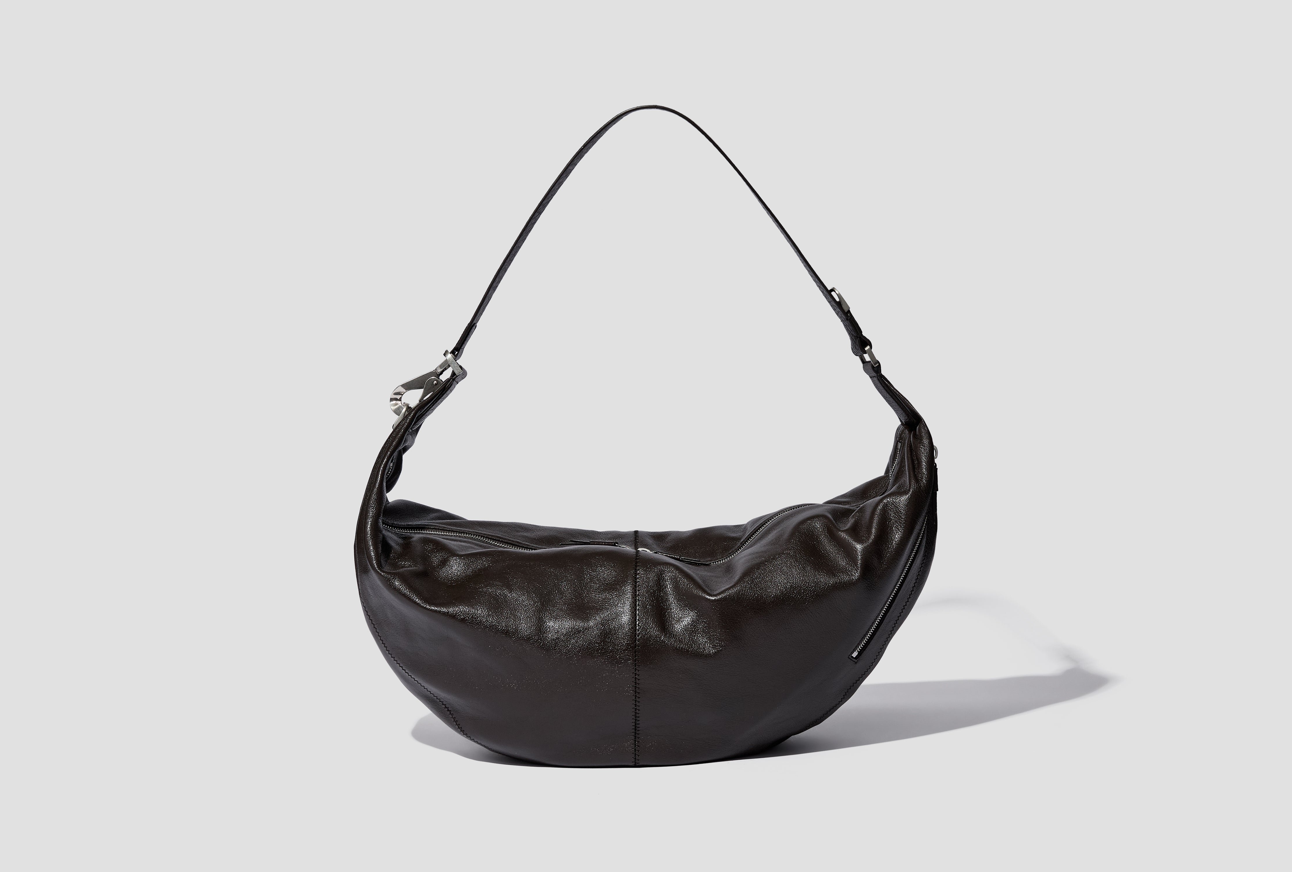 LARGE QUIVER CLIP BAG - GRAINED BUFFALO LEATHER BG0197 LL0171 Dark brown