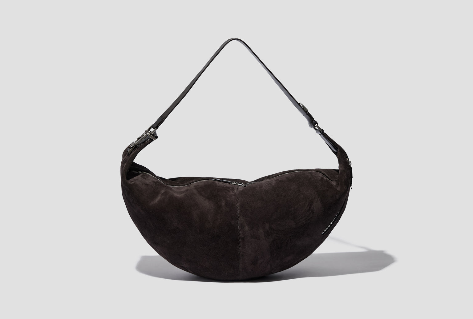 LARGE QUIVER CLIP BAG - SUEDE LEATHER BG0197 LL0125 Dark brown