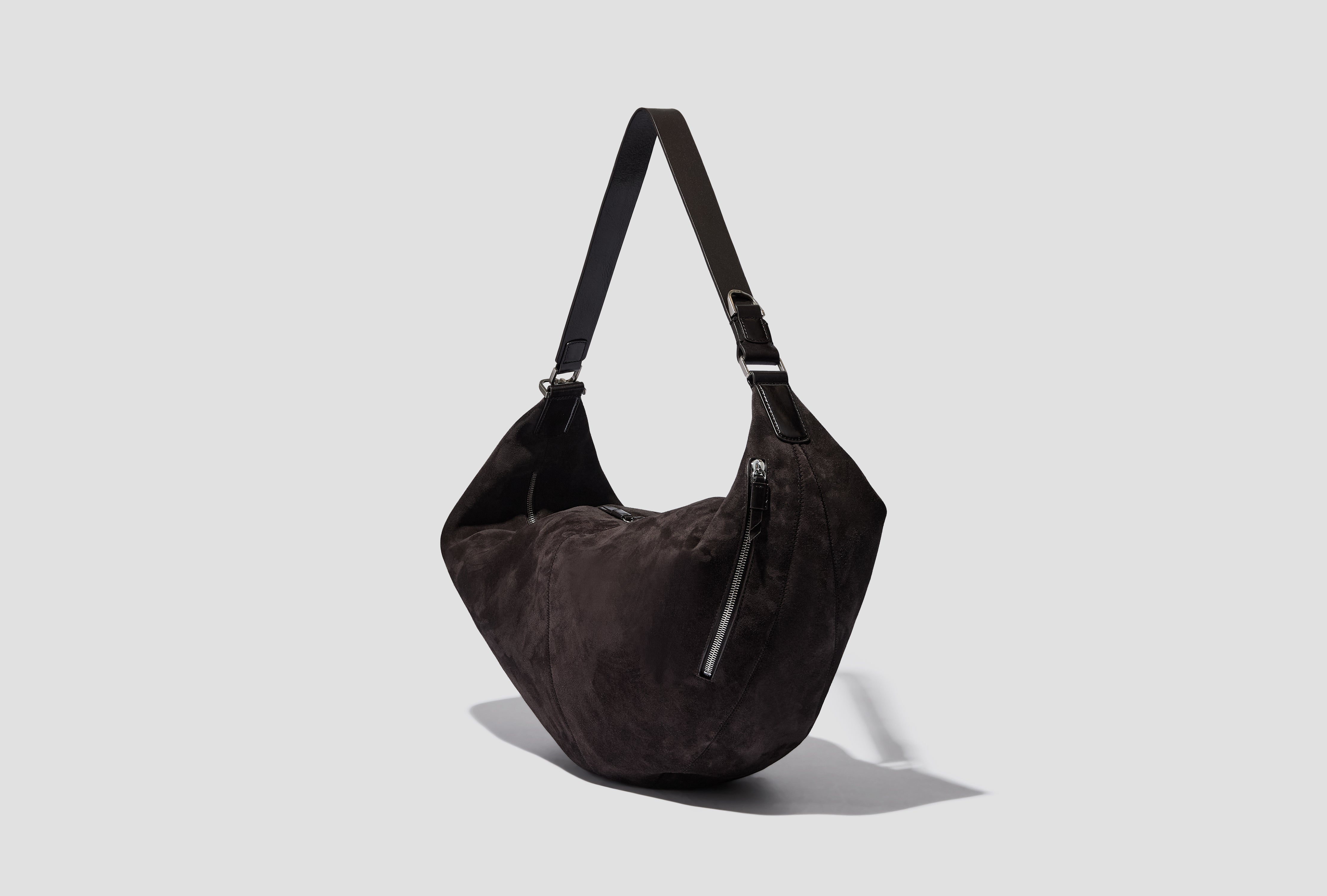LARGE QUIVER CLIP BAG - SUEDE LEATHER BG0197 LL0125 Dark brown