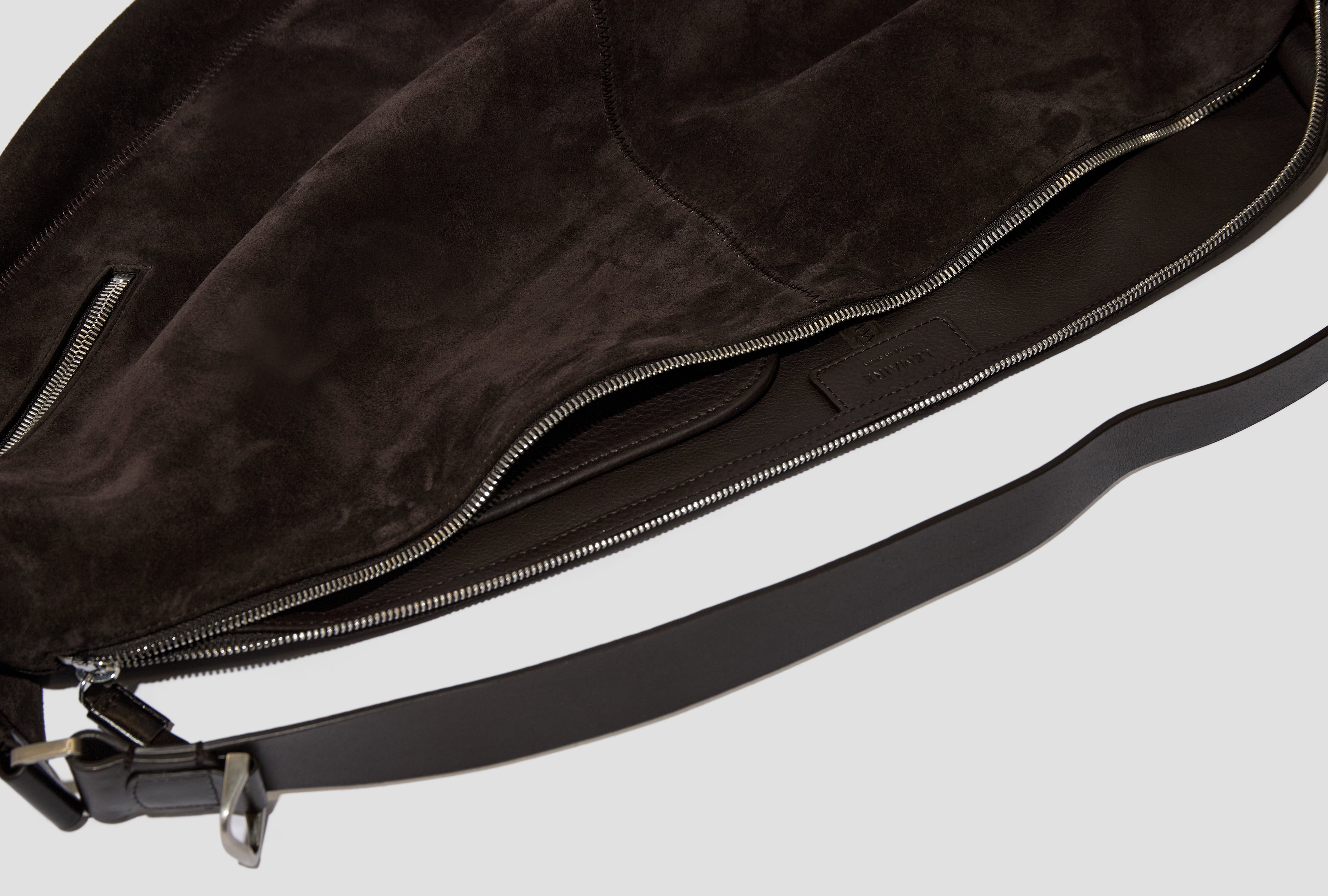 LARGE QUIVER CLIP BAG - SUEDE LEATHER BG0197 LL0125 Dark brown