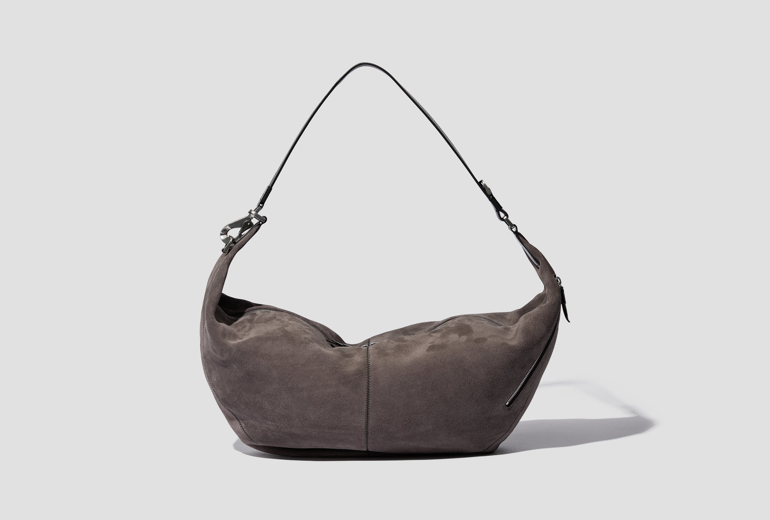 LARGE QUIVER CLIP BAG - SUEDE LEATHER BG0197 LL0125 Grey