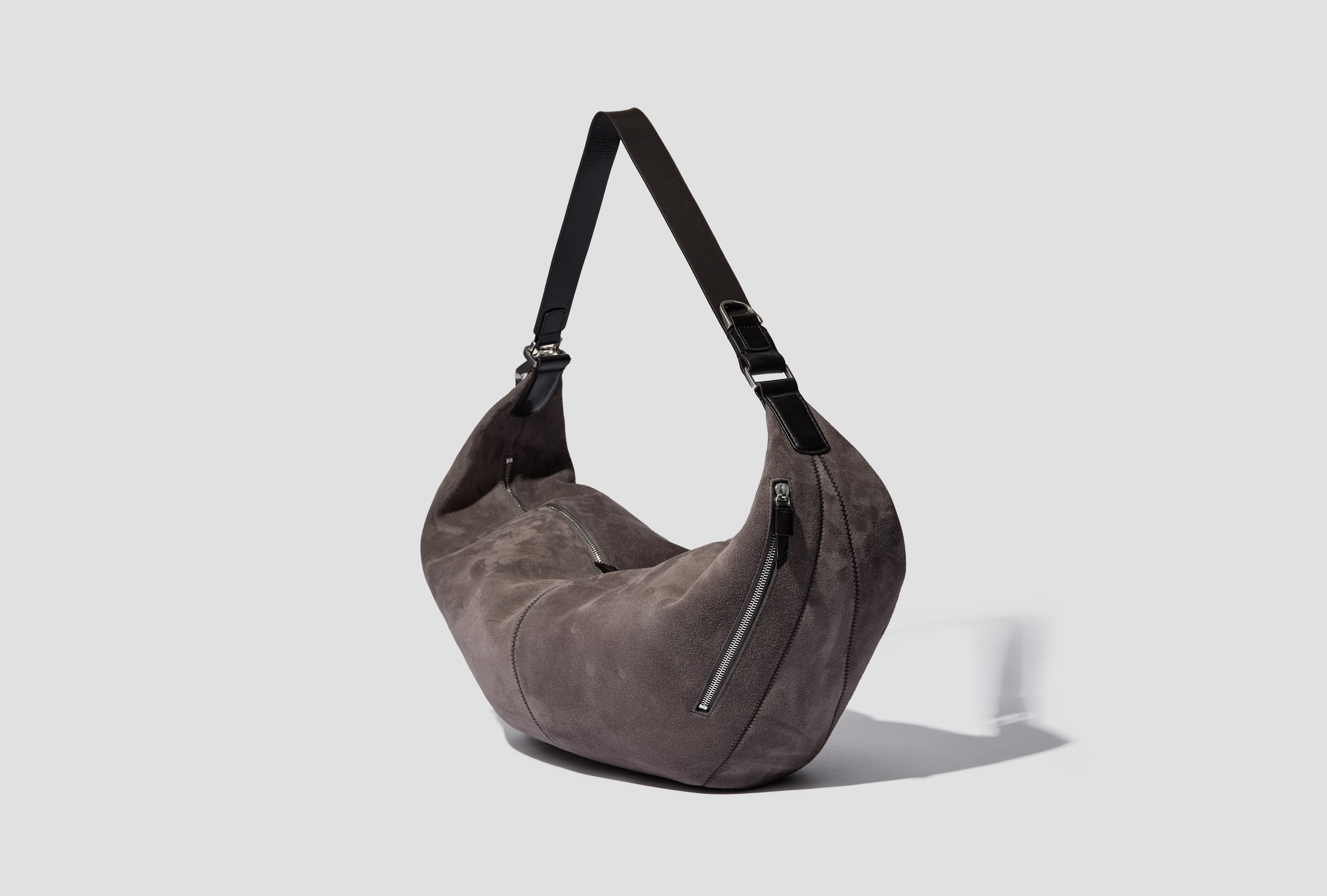 LARGE QUIVER CLIP BAG - SUEDE LEATHER BG0197 LL0125 Grey