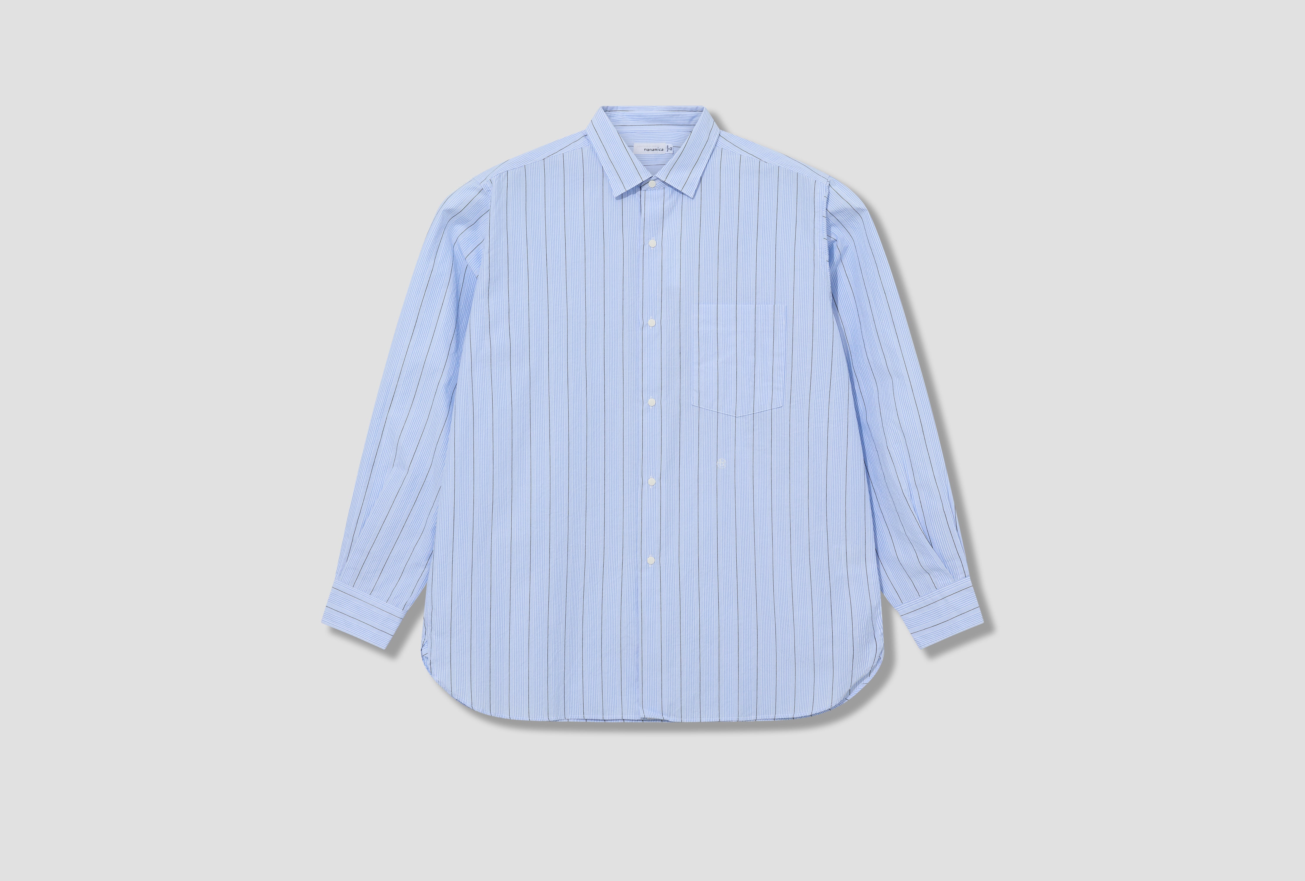 REGULAR COLLAR STRIPE WIND SHIRT S26SG086E Light blue
