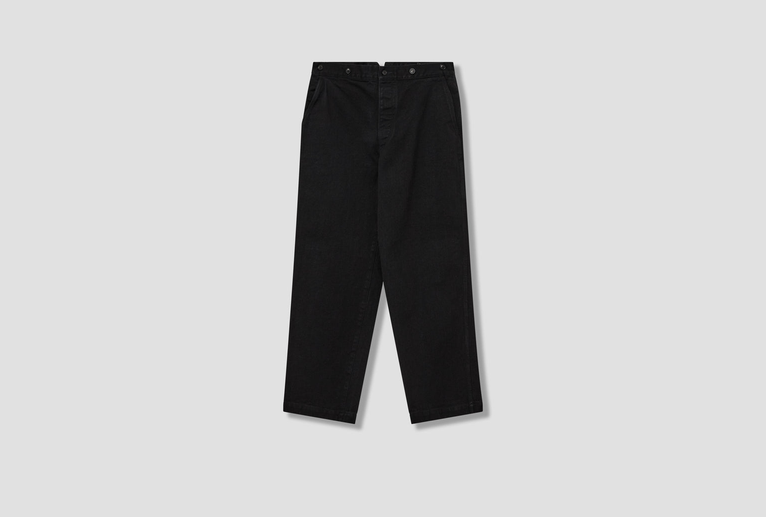 BLACK DENIM OVER PANTS D01-03002 Black